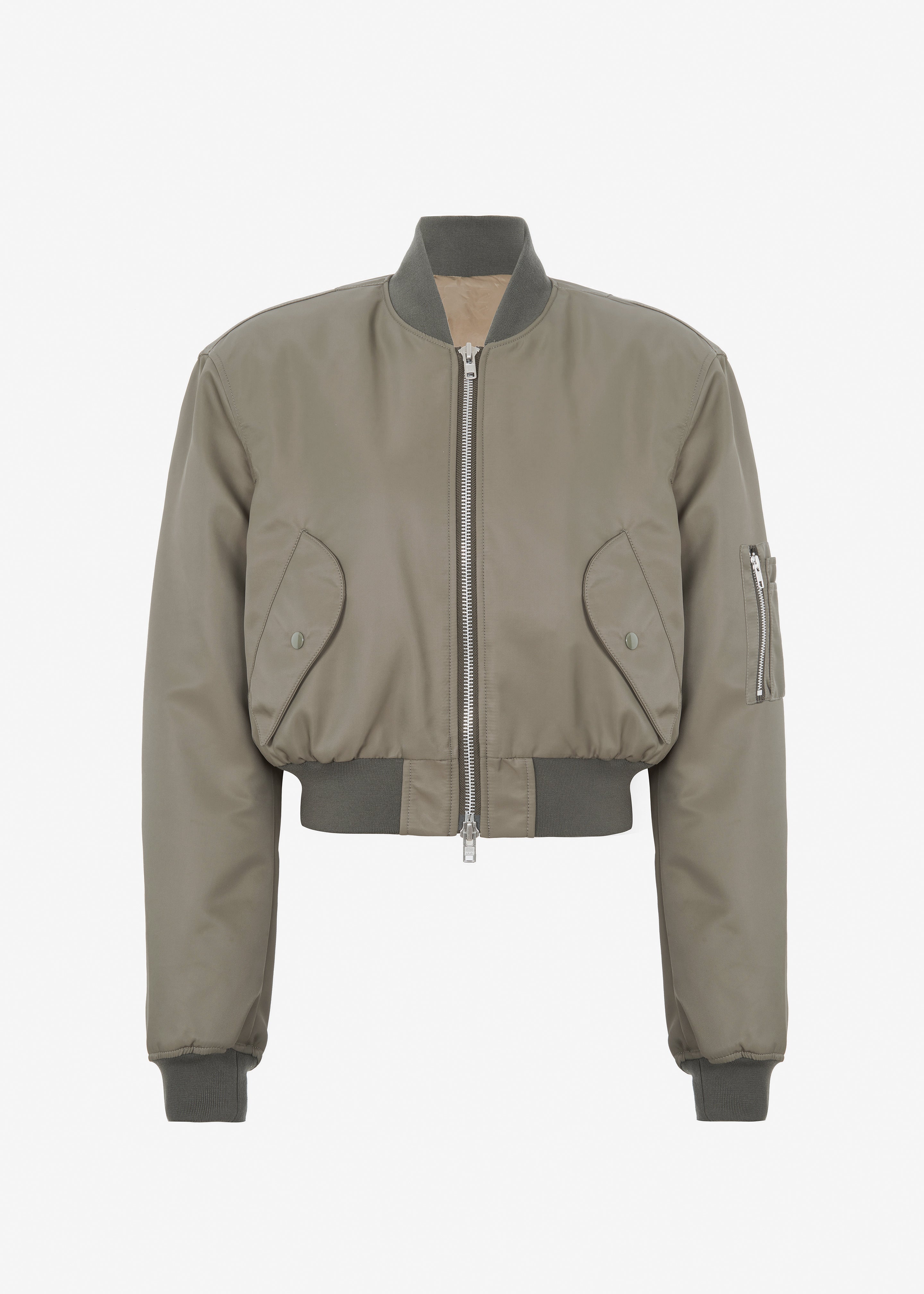 Mati Cropped Padded Bomber - Olive