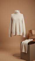 Merino Knit Turtleneck in Porcelain