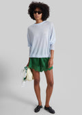 Albesa Satin Lace Trim Shorts - Kelly Green