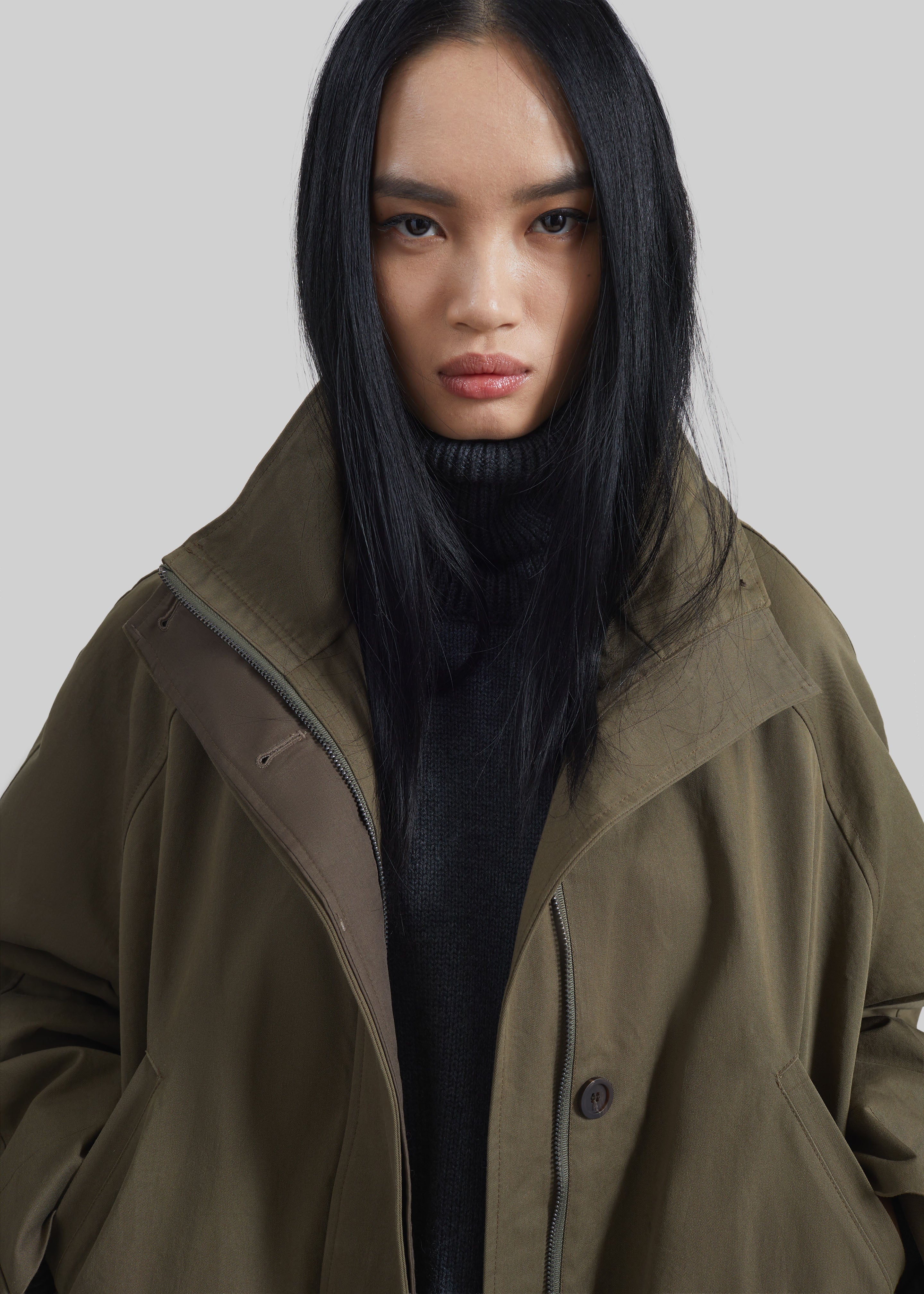 Alesie Drawstring Jacket - Olive Brown
