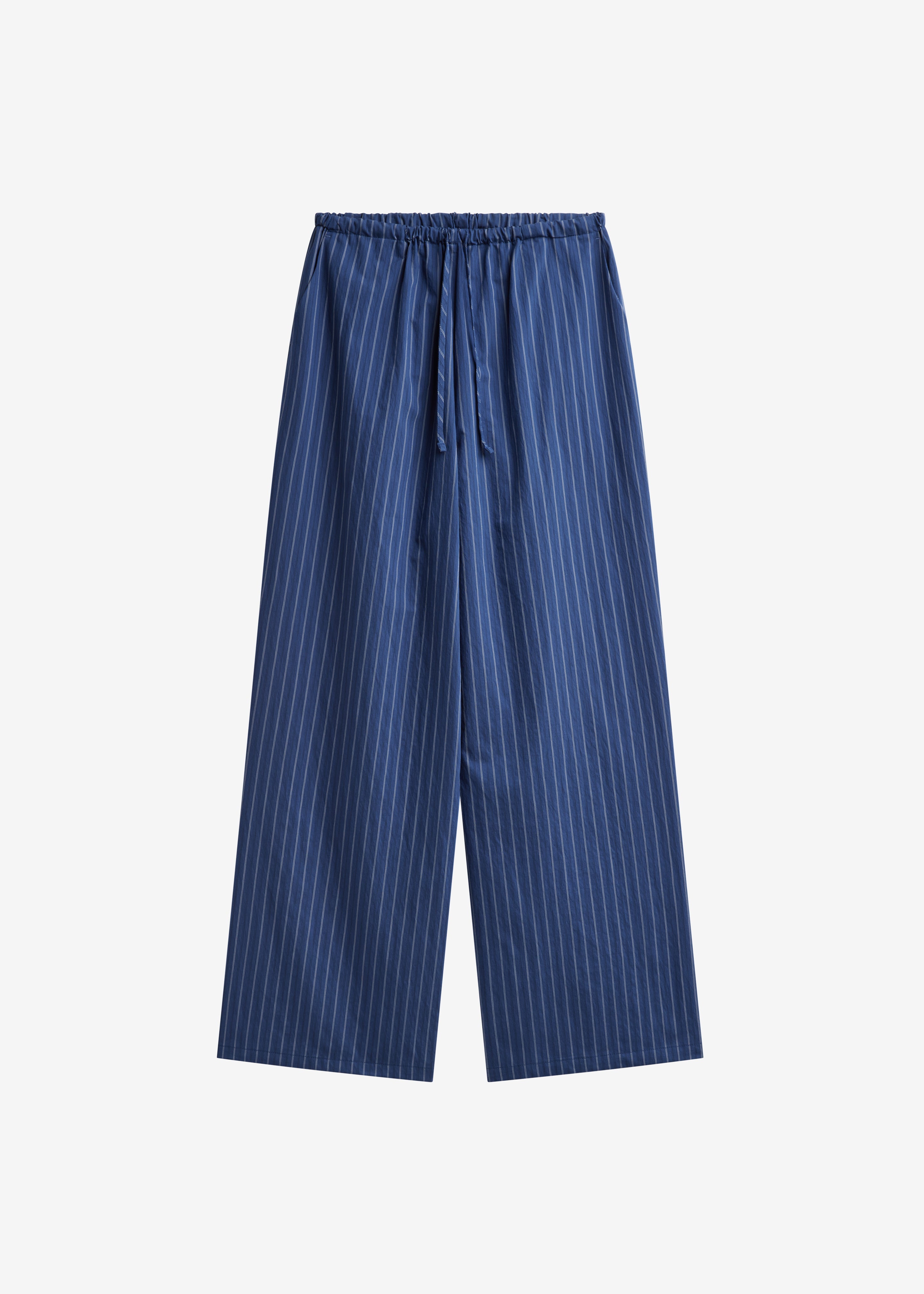 Almansa Drawstring Wide Pants - Blue Stripe