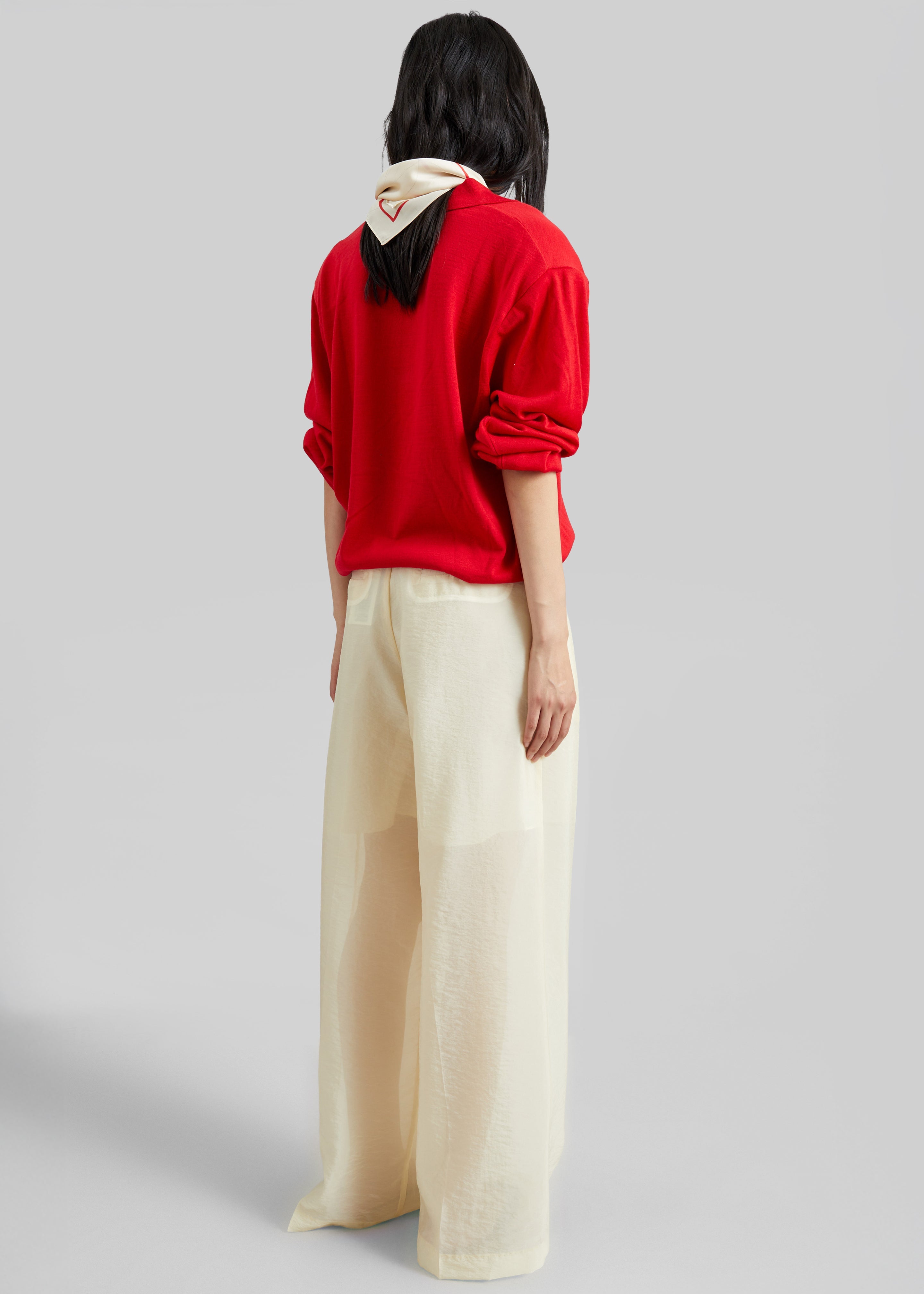 Alvito Sheer Organza Pants - Pale Yellow