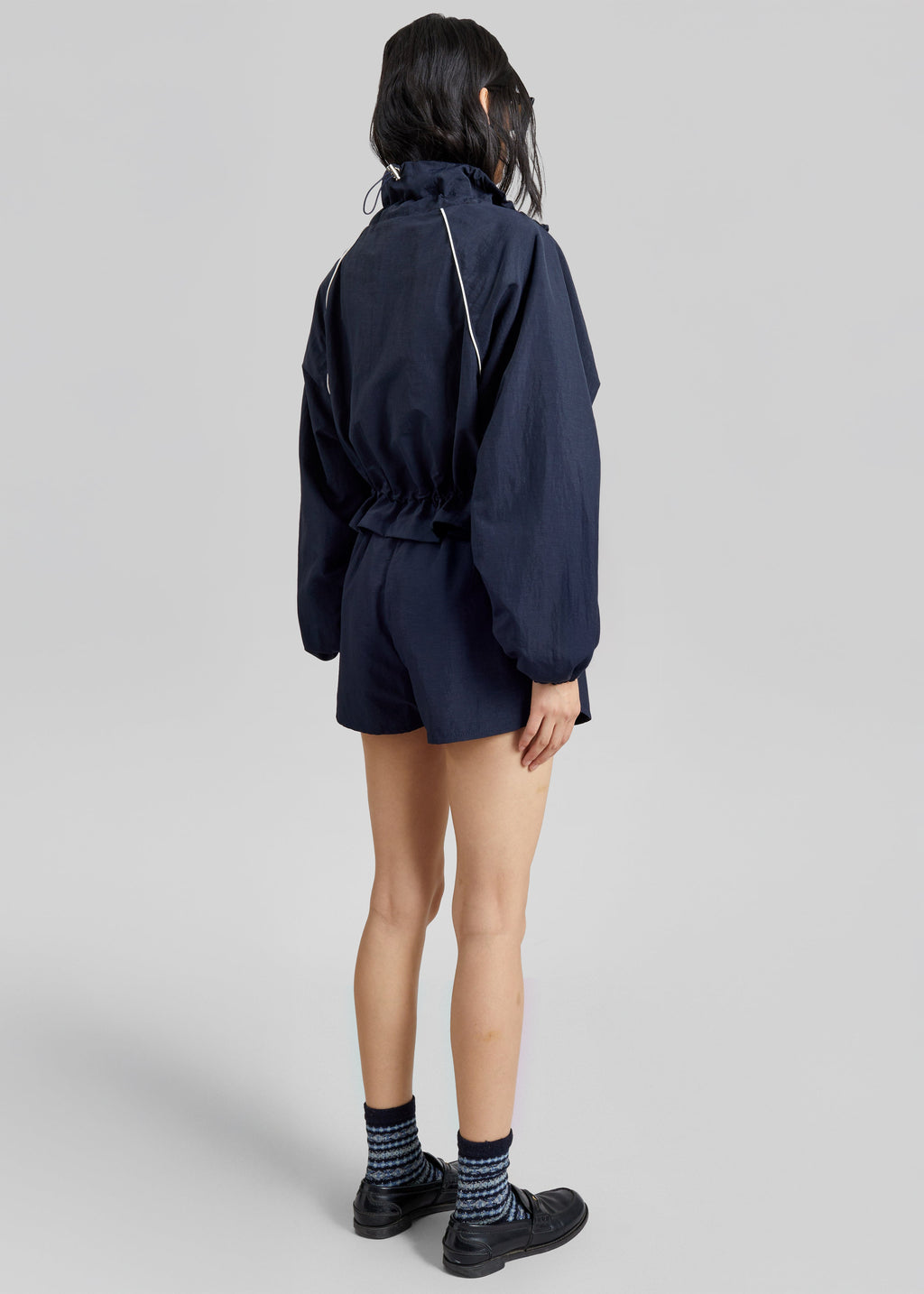Arizona Drawstring Track Jacket - Navy