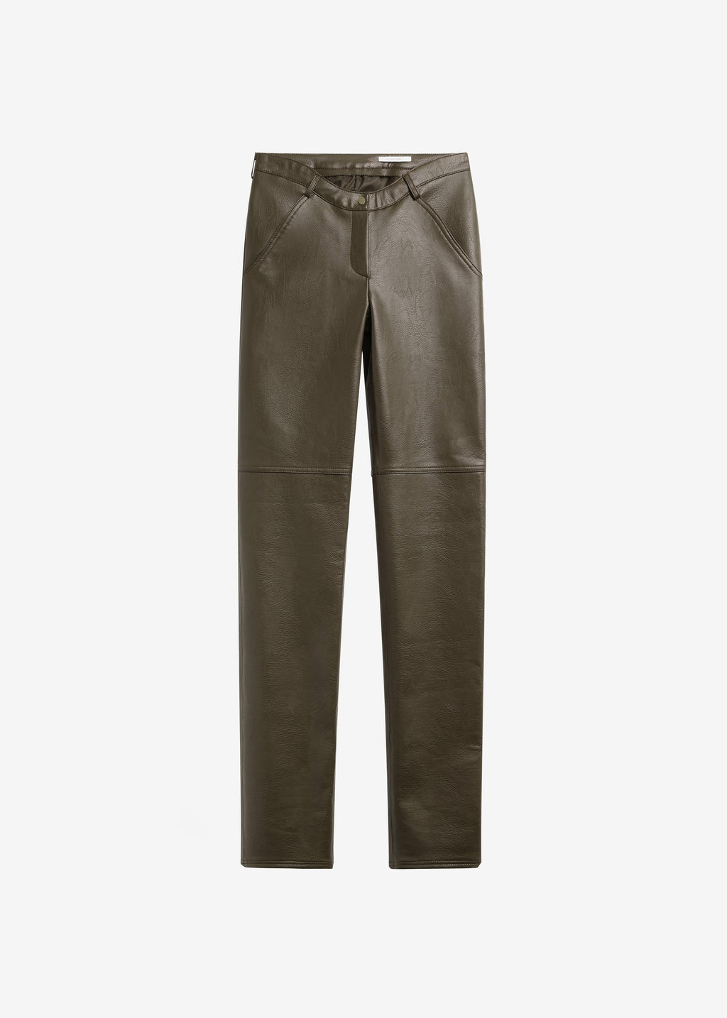Ascona Faux Leather Pants - Dark Olive