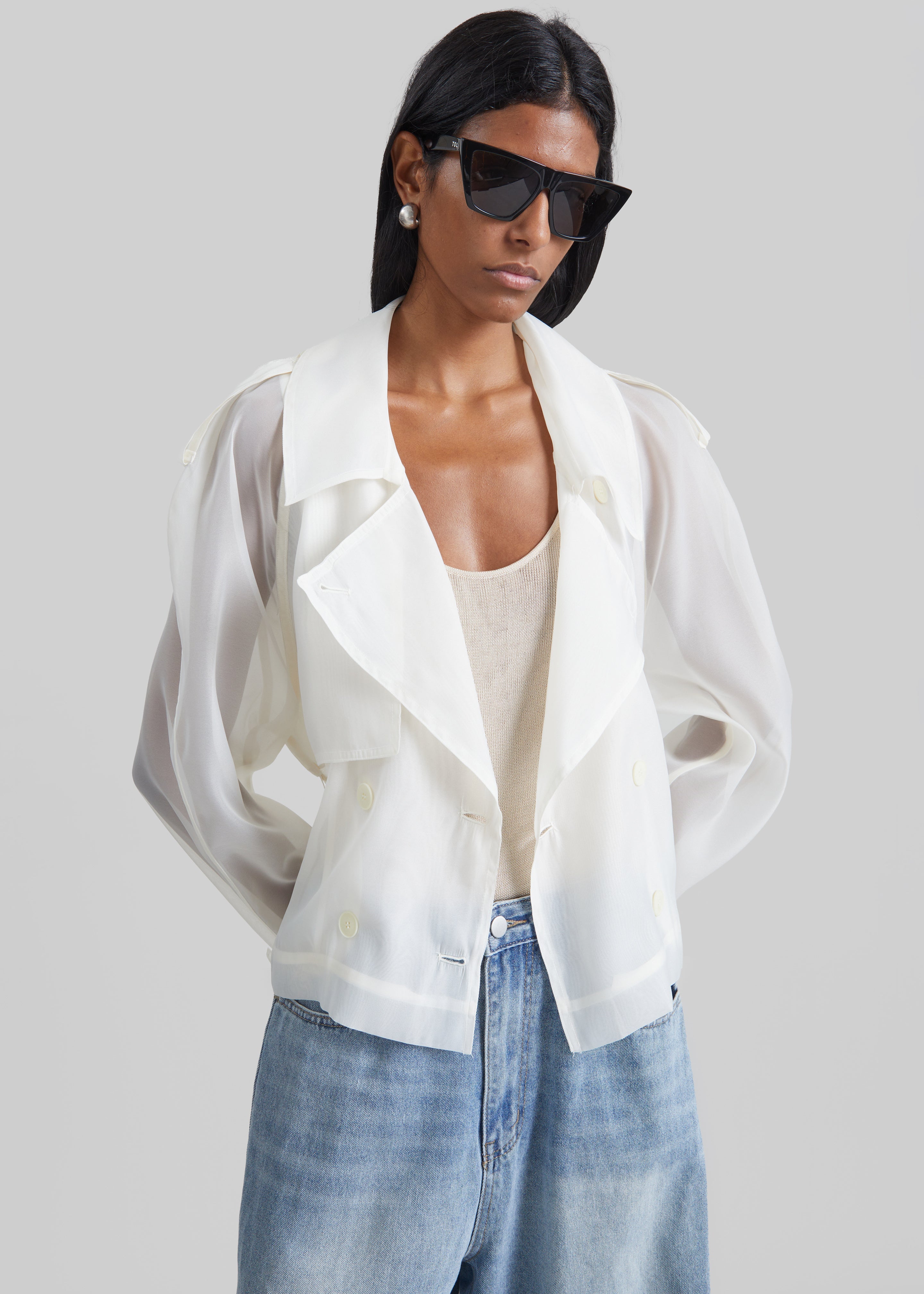 Asola Sheer Short Trench - Ivory