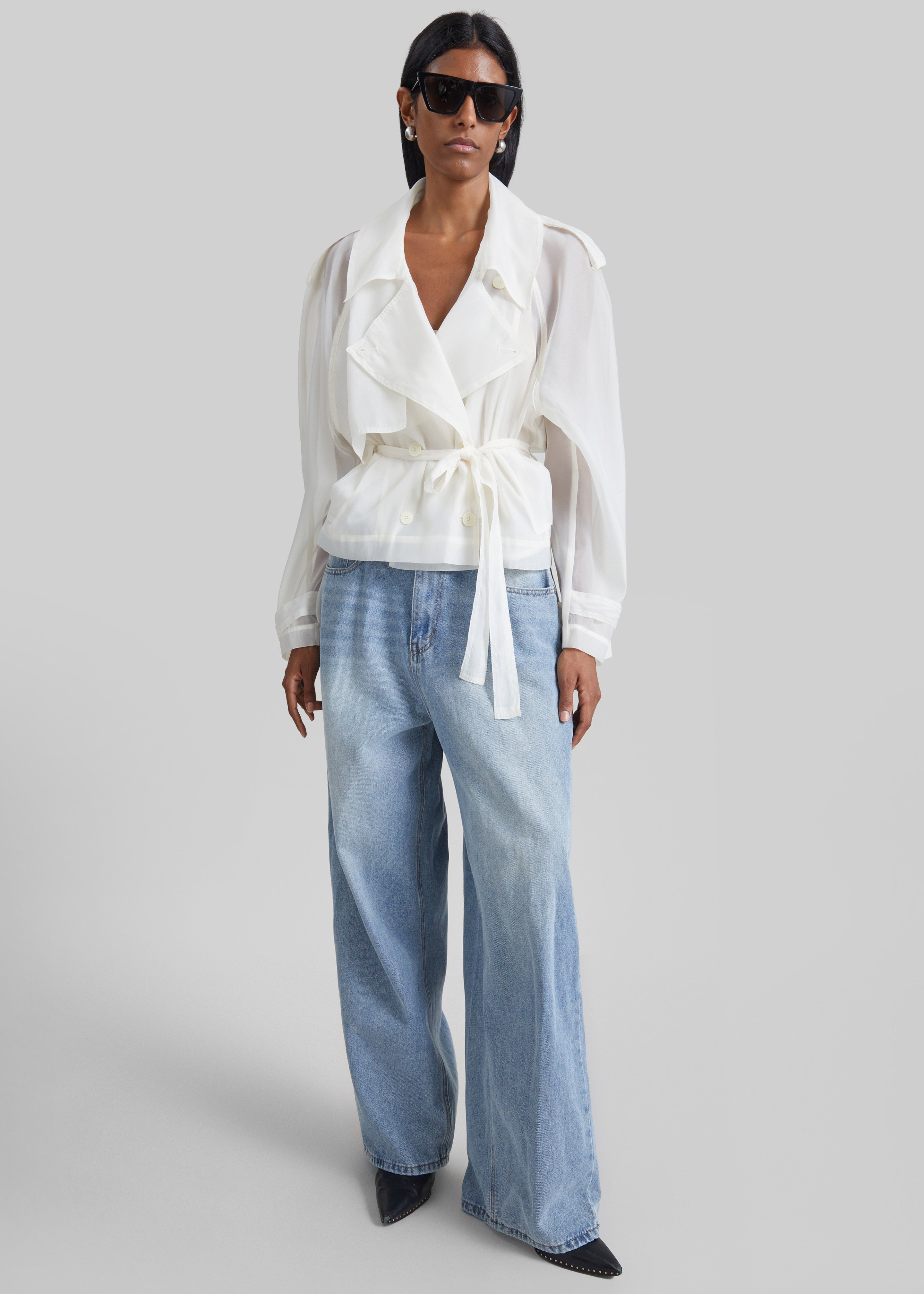 Asola Sheer Short Trench - Ivory