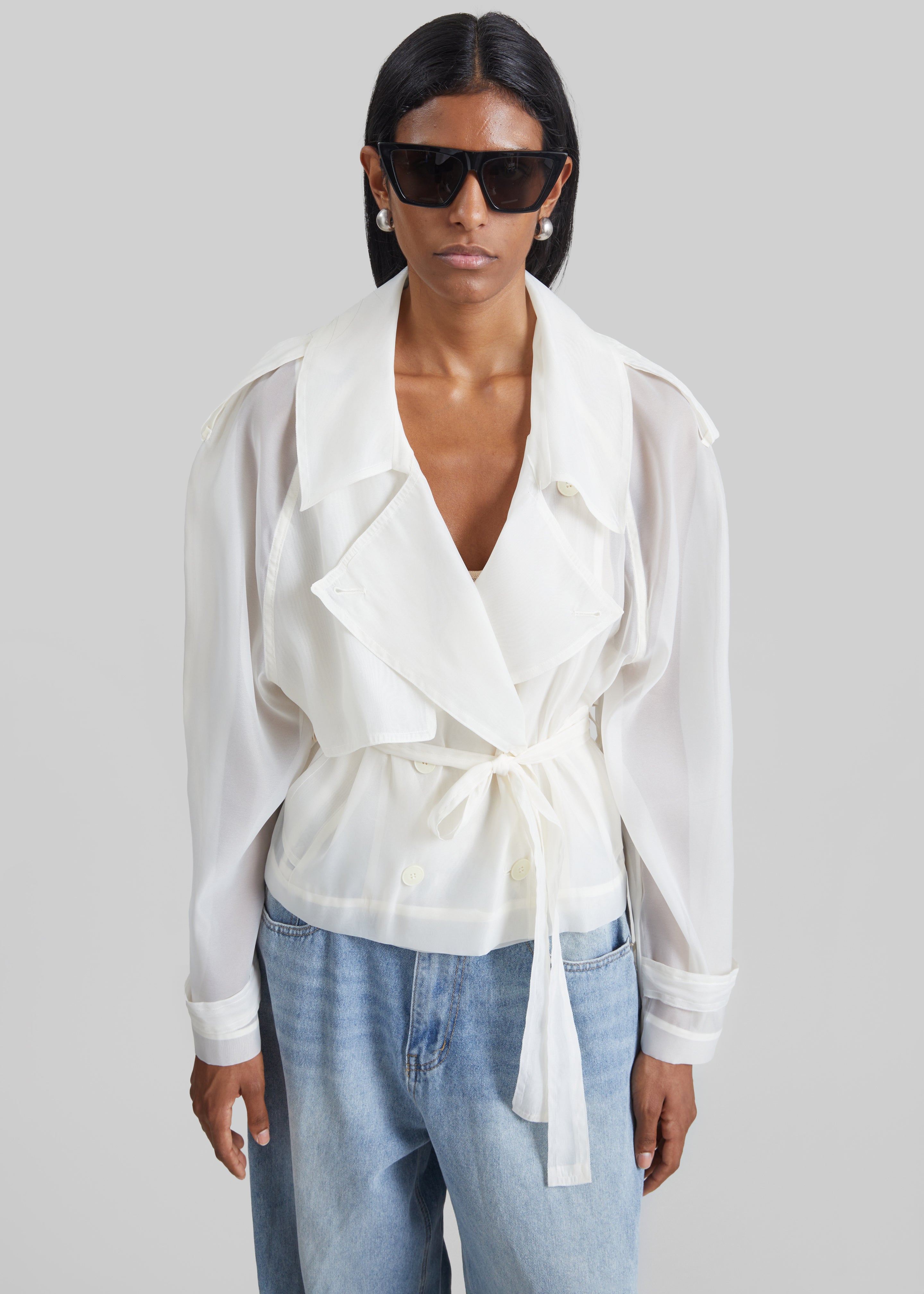 Asola Sheer Short Trench - Ivory