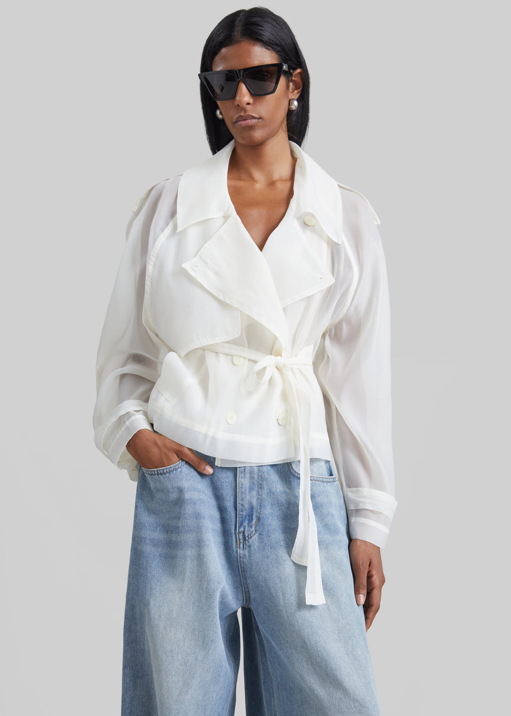 Asola Sheer Short Trench - Ivory