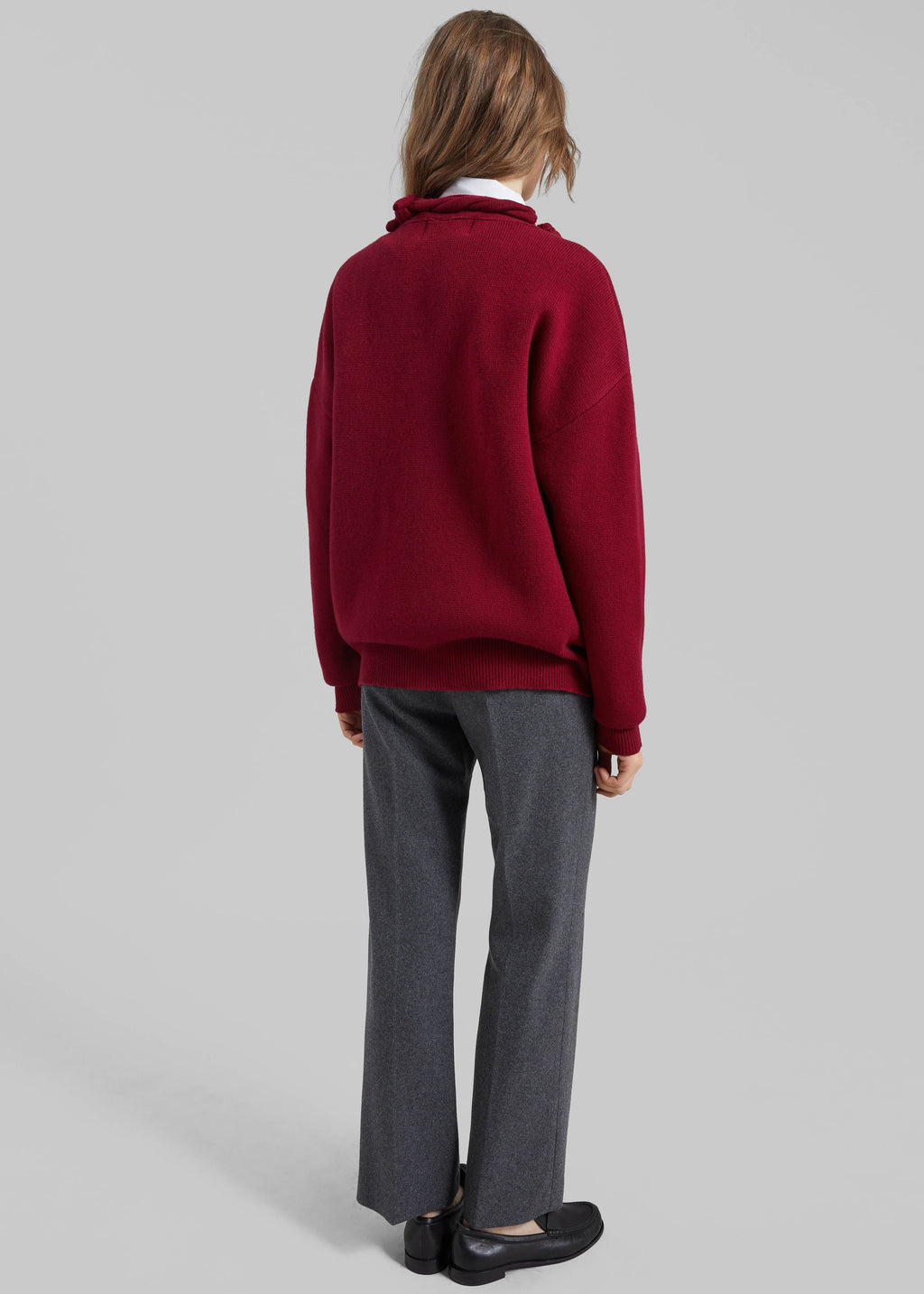Avize Wool Straight Trousers - Dark Grey