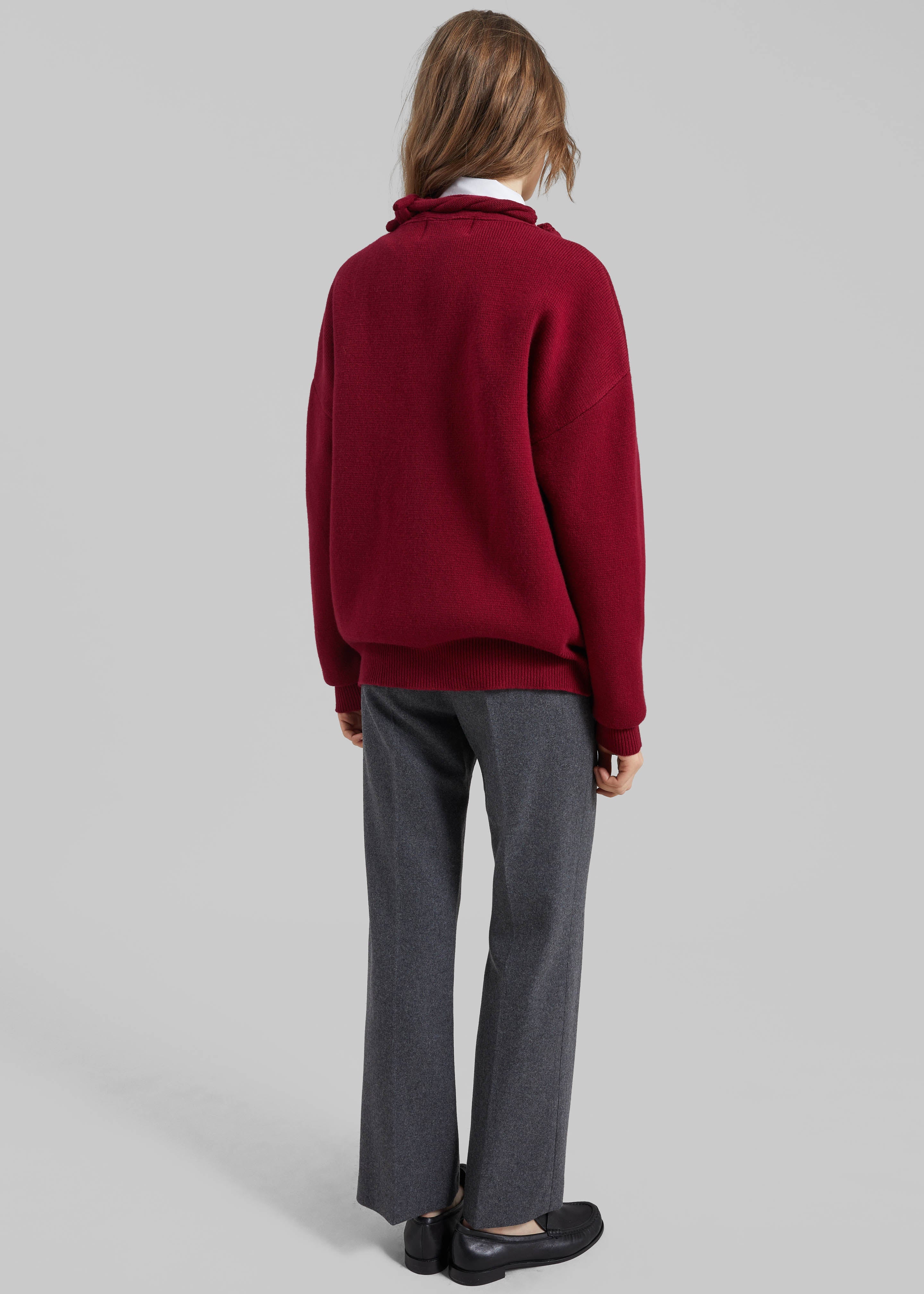 Avize Wool Straight Trousers - Dark Grey