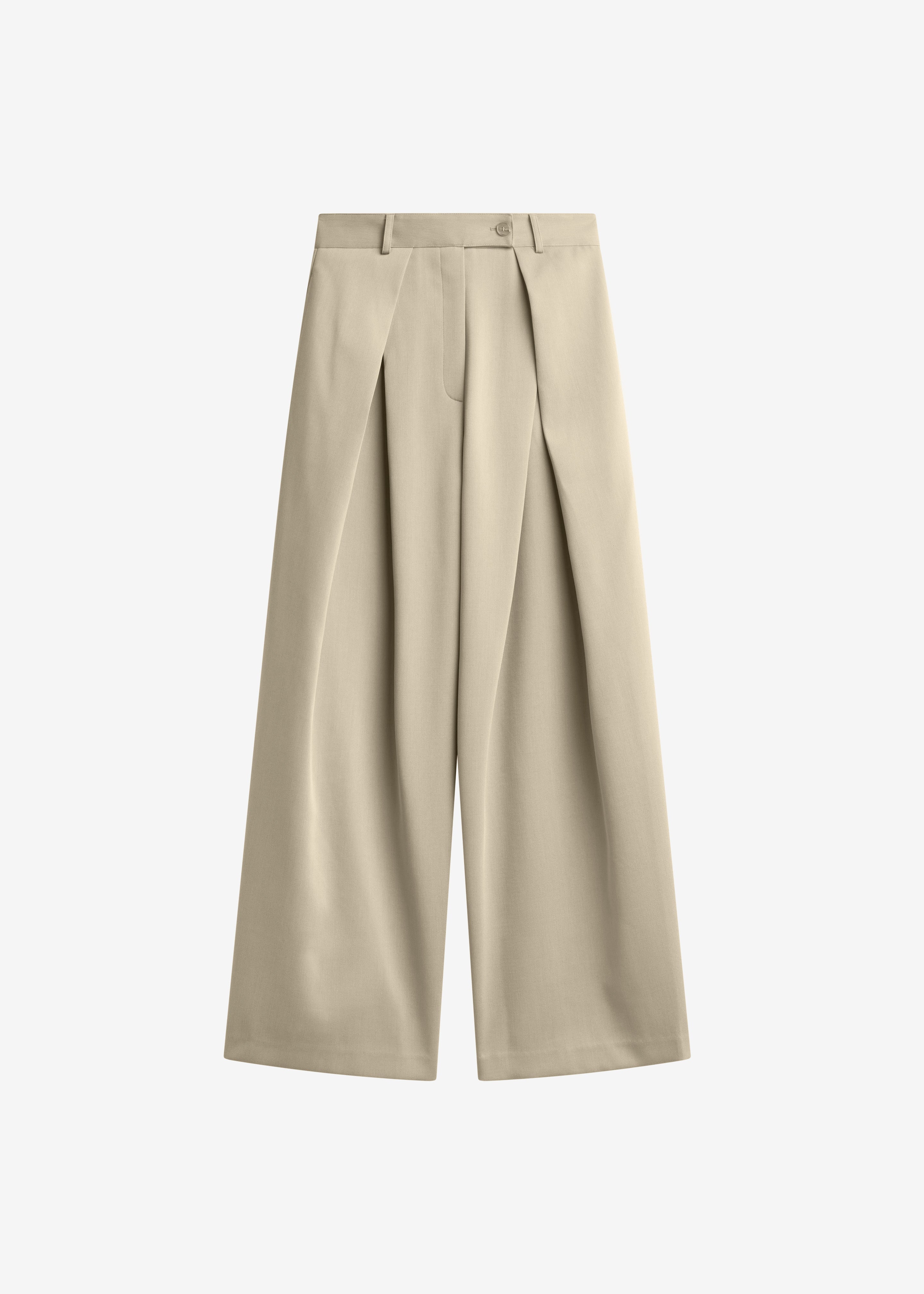 Avray Pleated Trousers - Beige