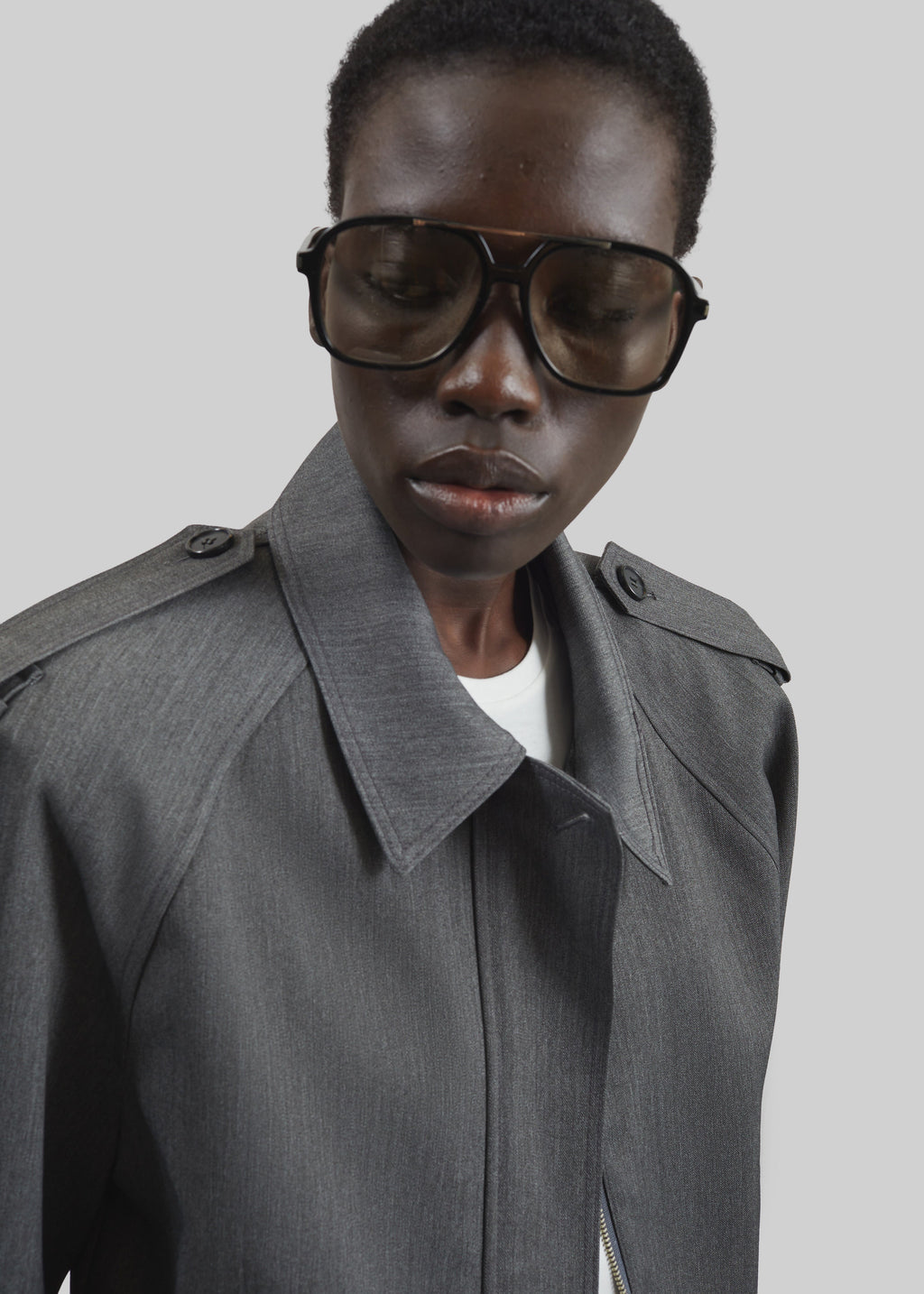 Avray Short Trench - Grey