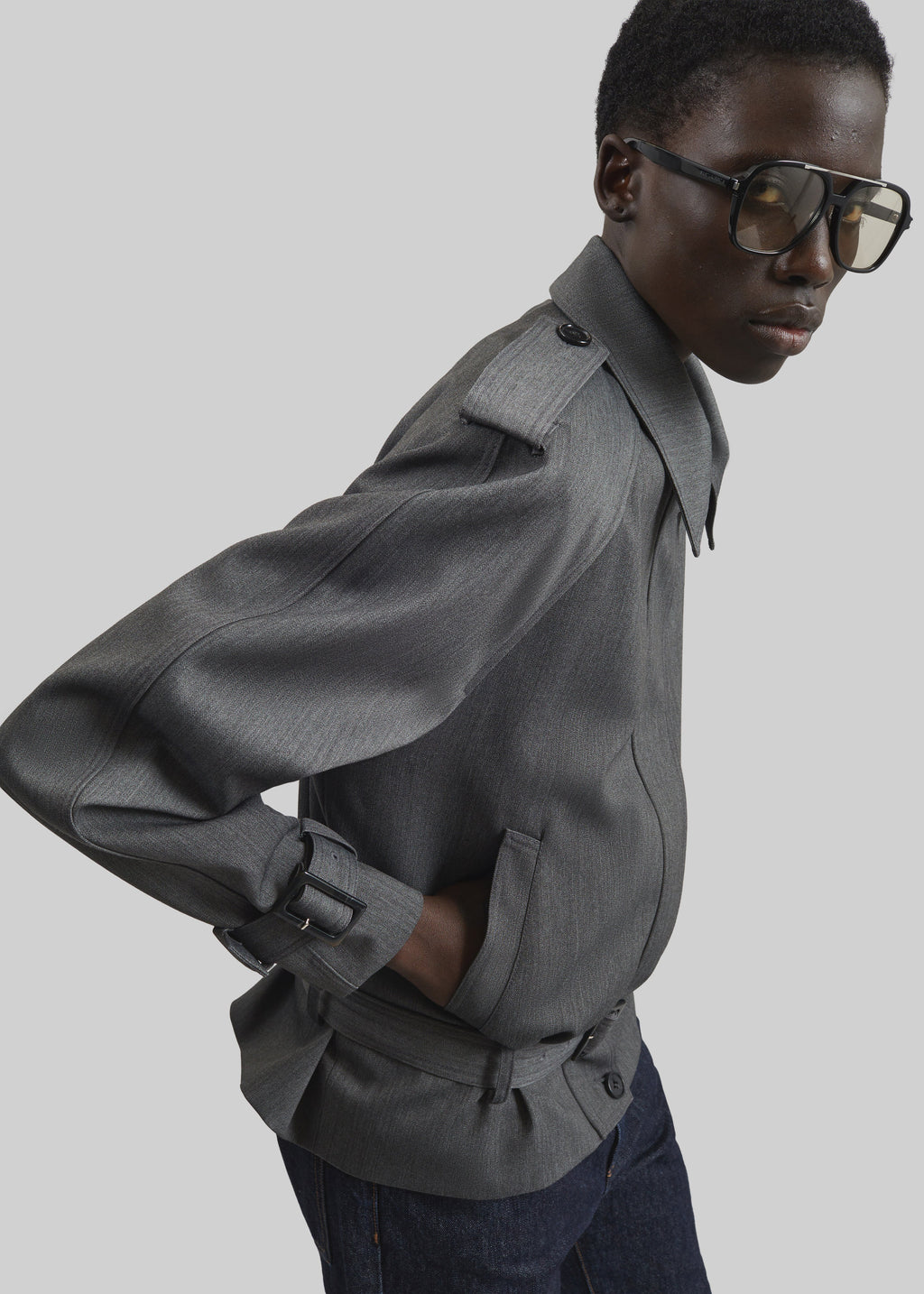Avray Short Trench - Grey