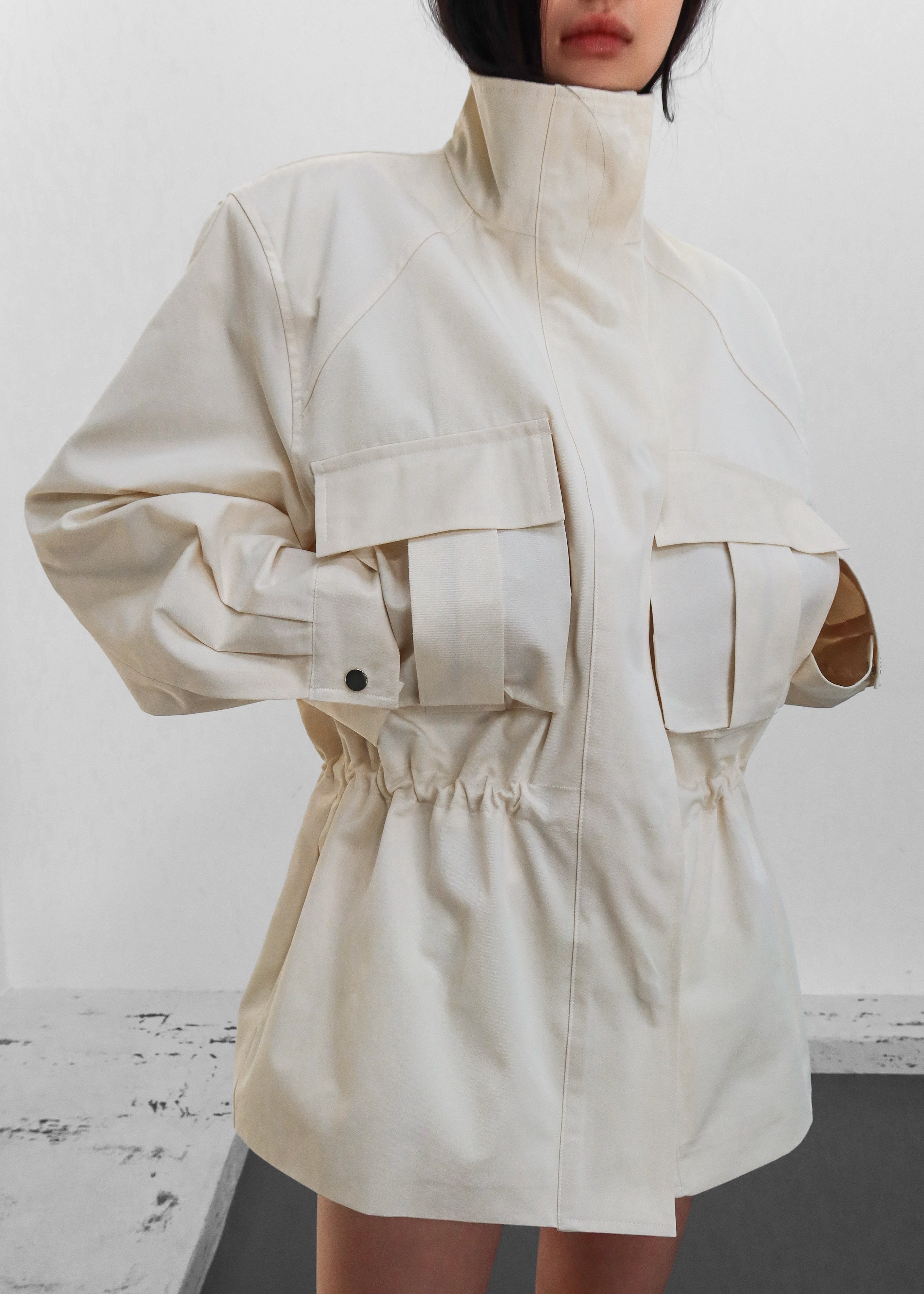 Bailly Padded Utility Jacket - Cream