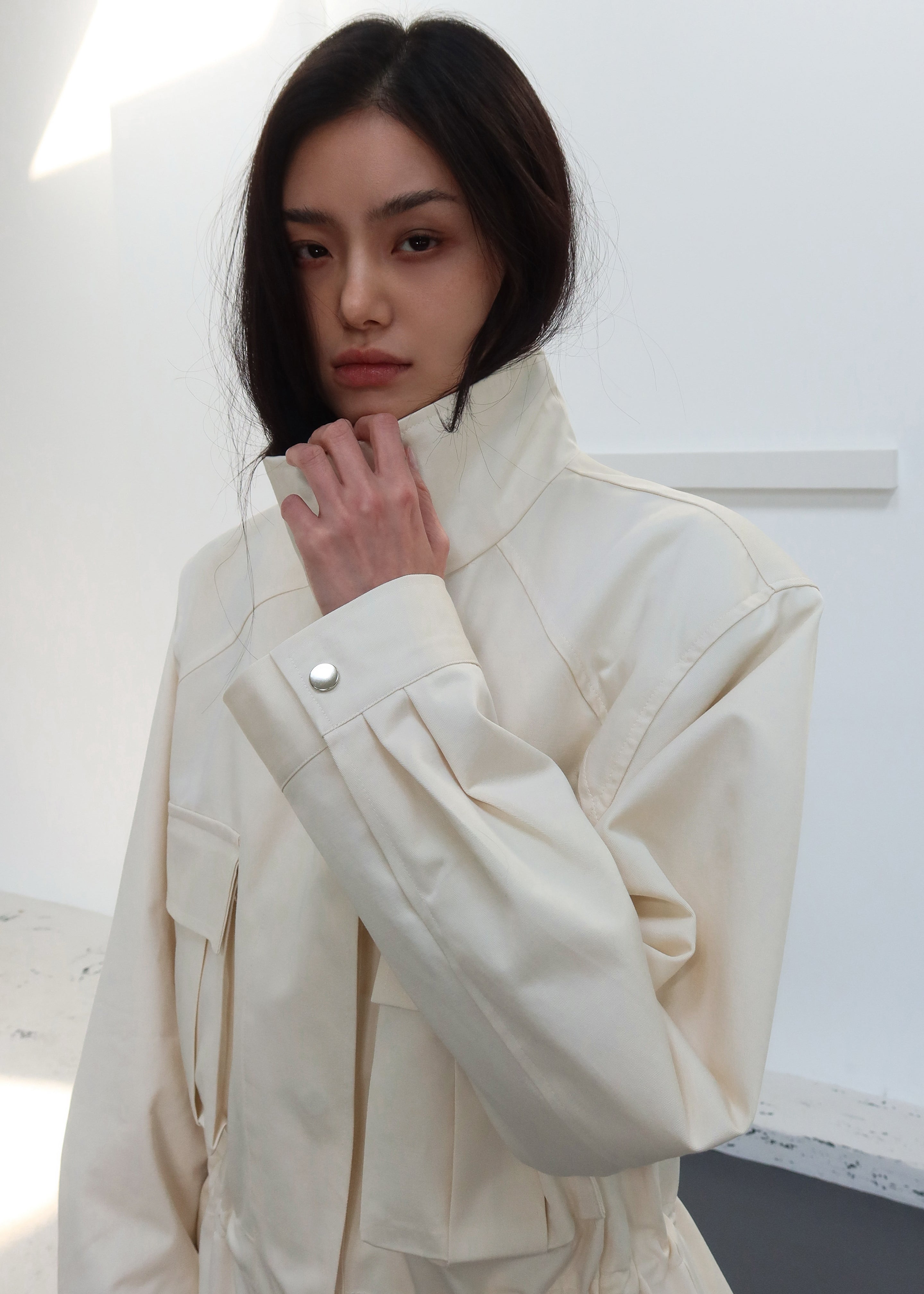 Bailly Padded Utility Jacket - Cream