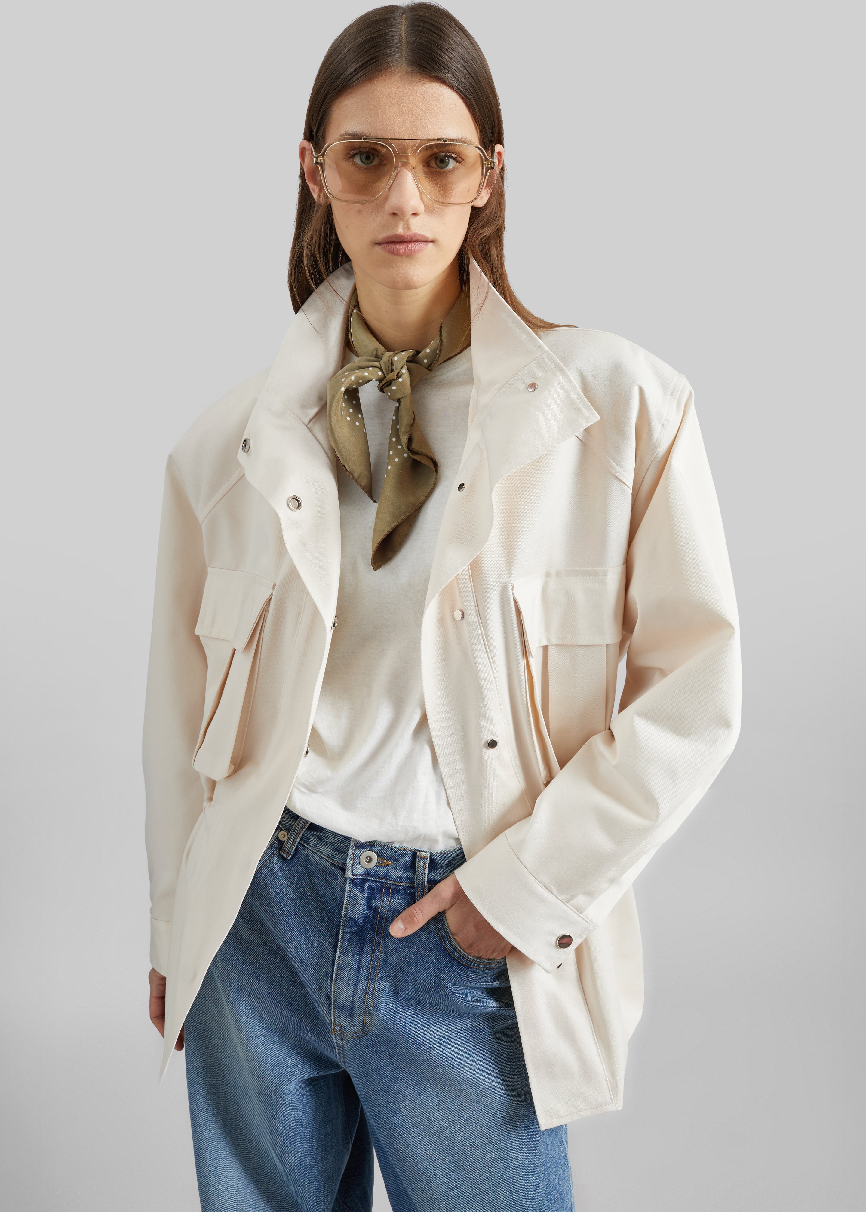Bailly Padded Utility Jacket - Cream