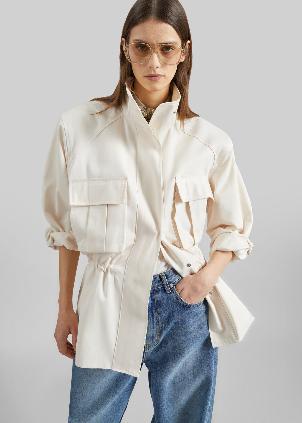 Bailly Padded Utility Jacket - Cream