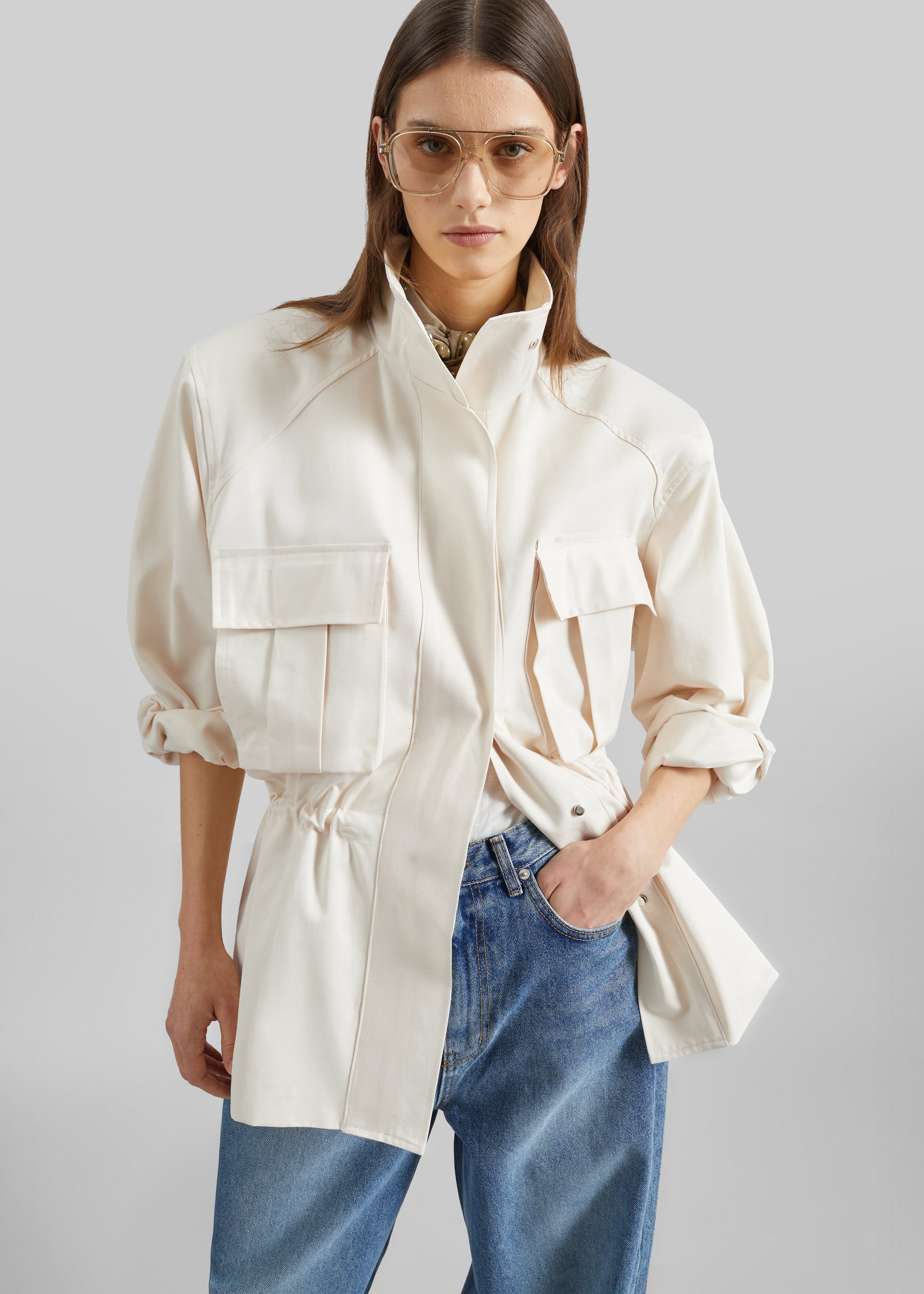 Bailly Padded Utility Jacket - Cream