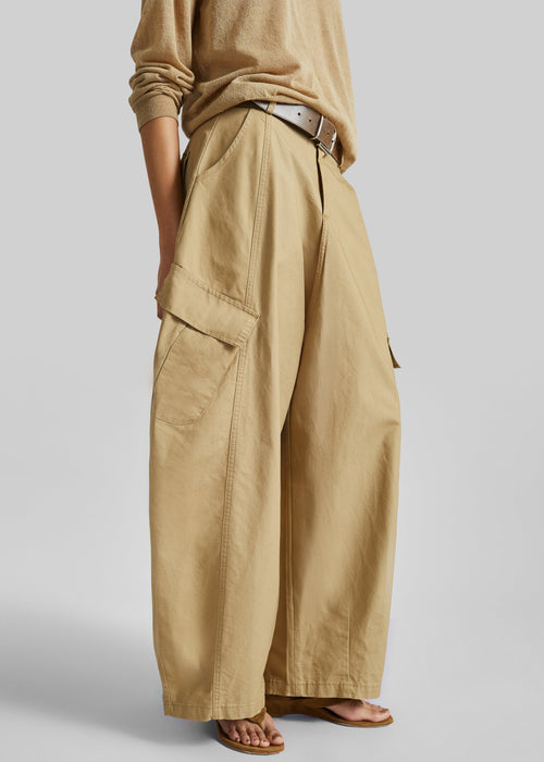 Baixa Barrel Cargo Pants - Beige