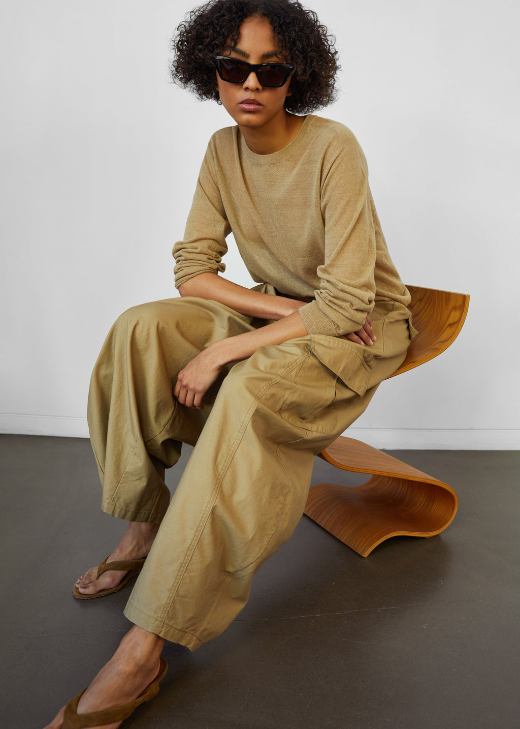 Baixa Barrel Cargo Pants - Beige