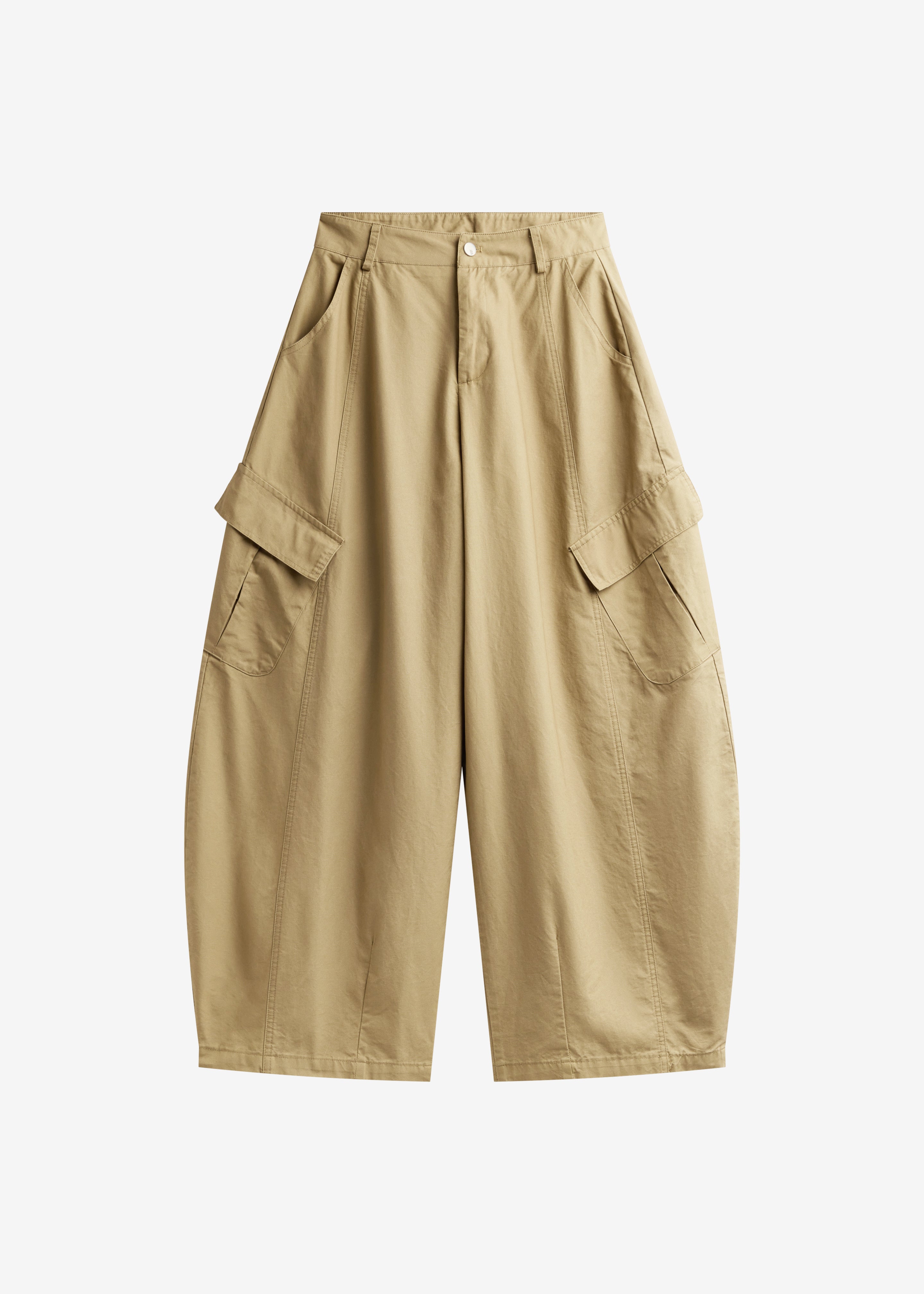 Baixa Barrel Cargo Pants - Beige