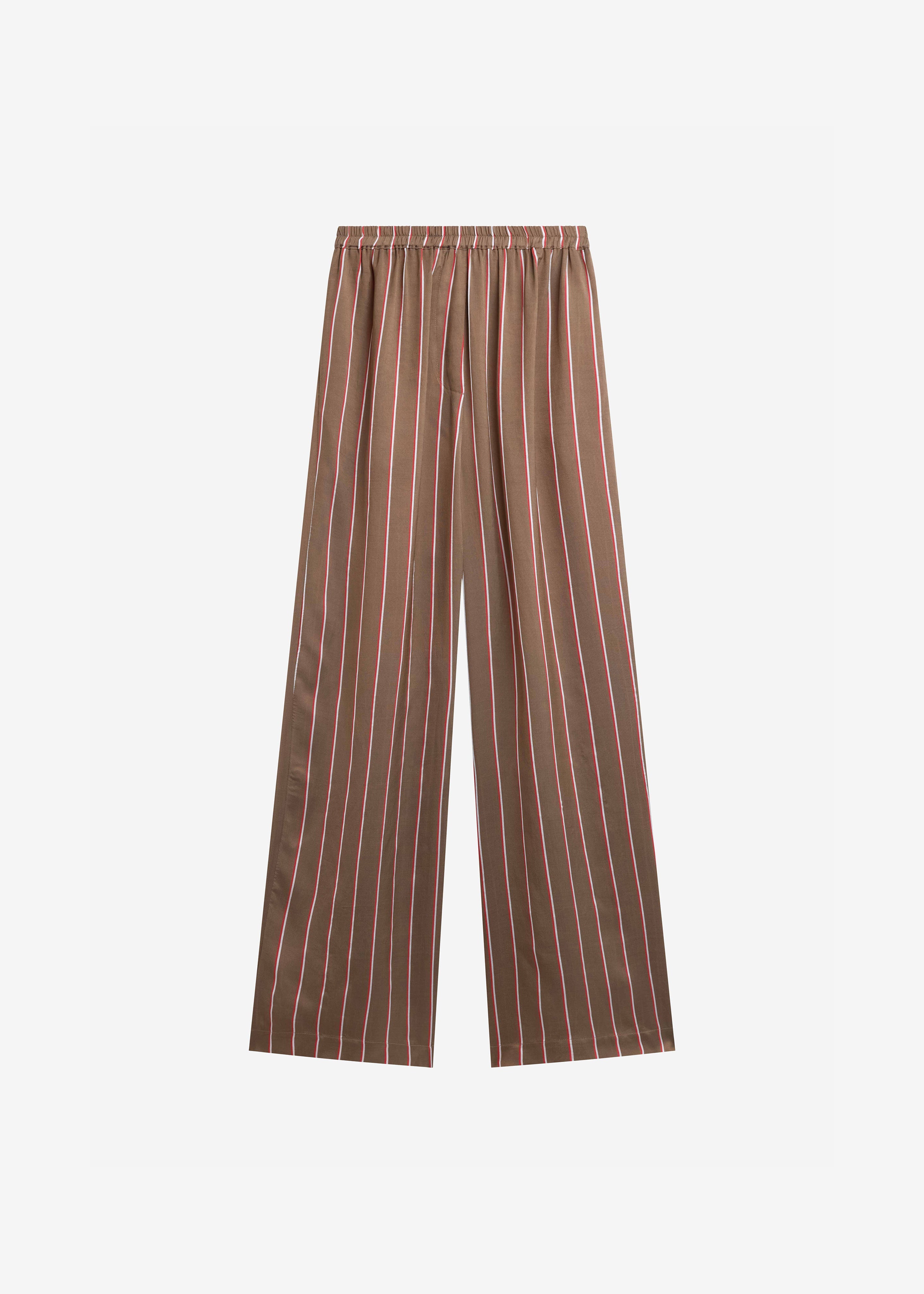 Baxter Fluid Track Pants - Brown Multi Stripe