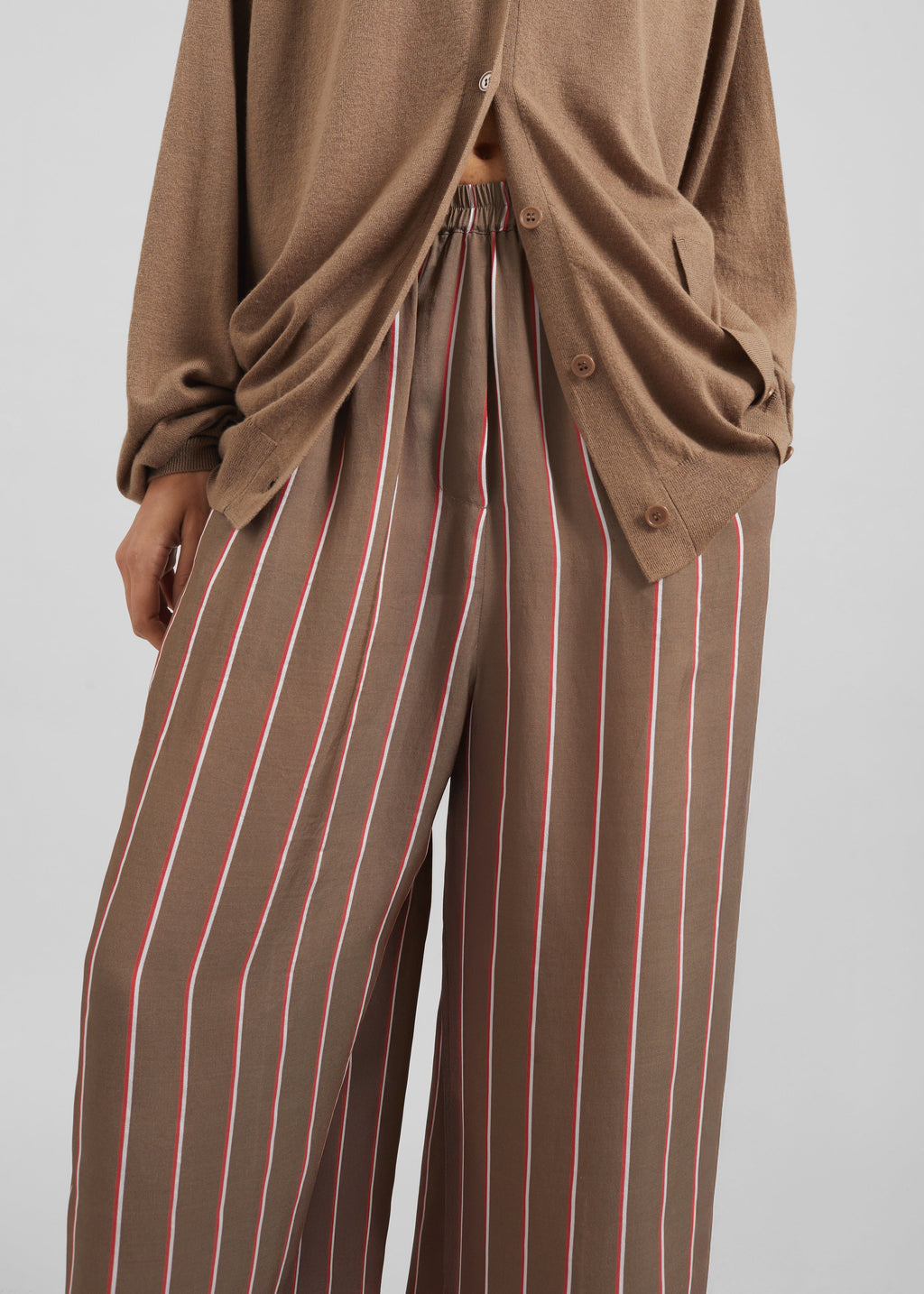 Baxter Fluid Track Pants - Brown Multi Stripe