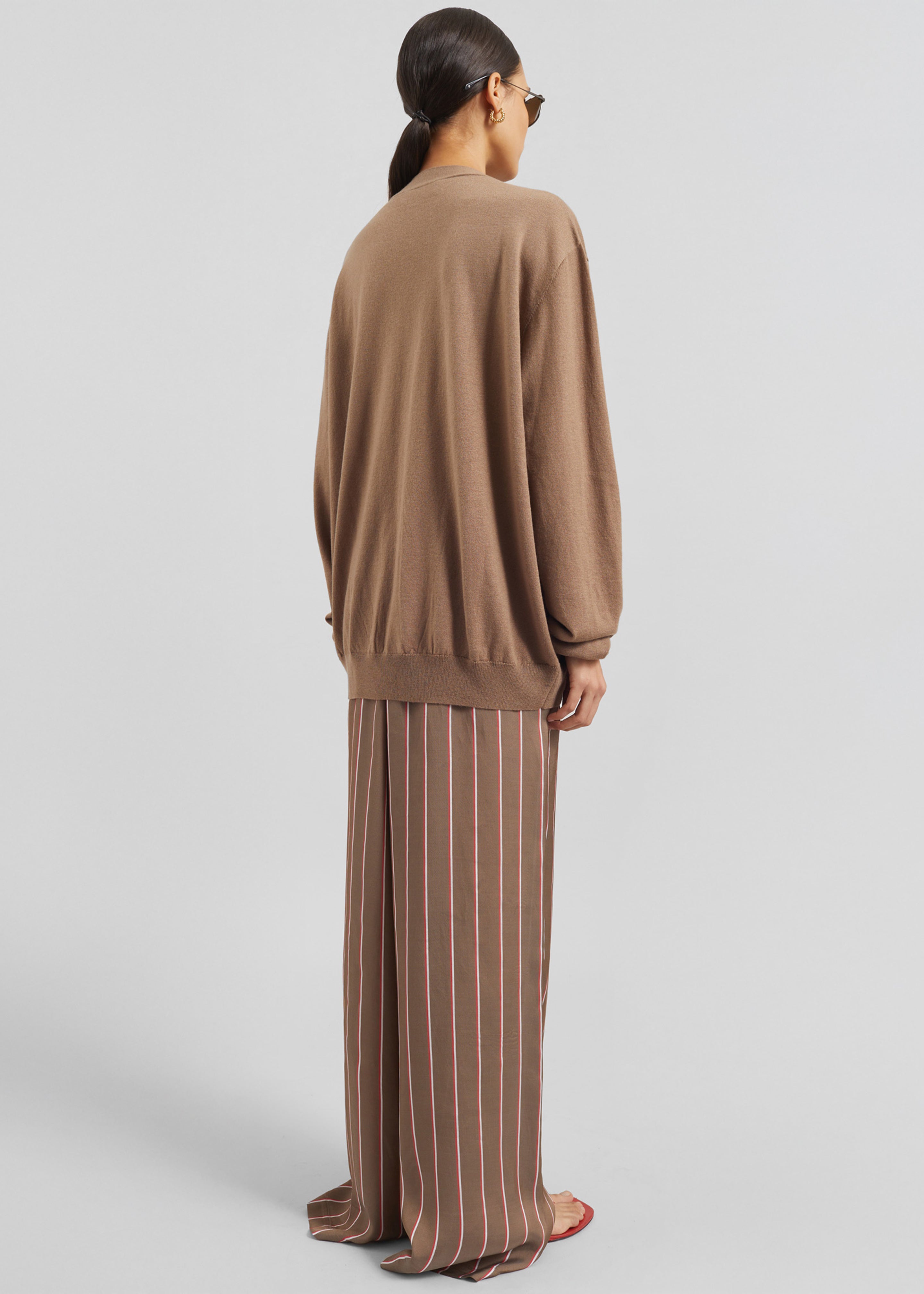 Baxter Fluid Track Pants - Brown Multi Stripe