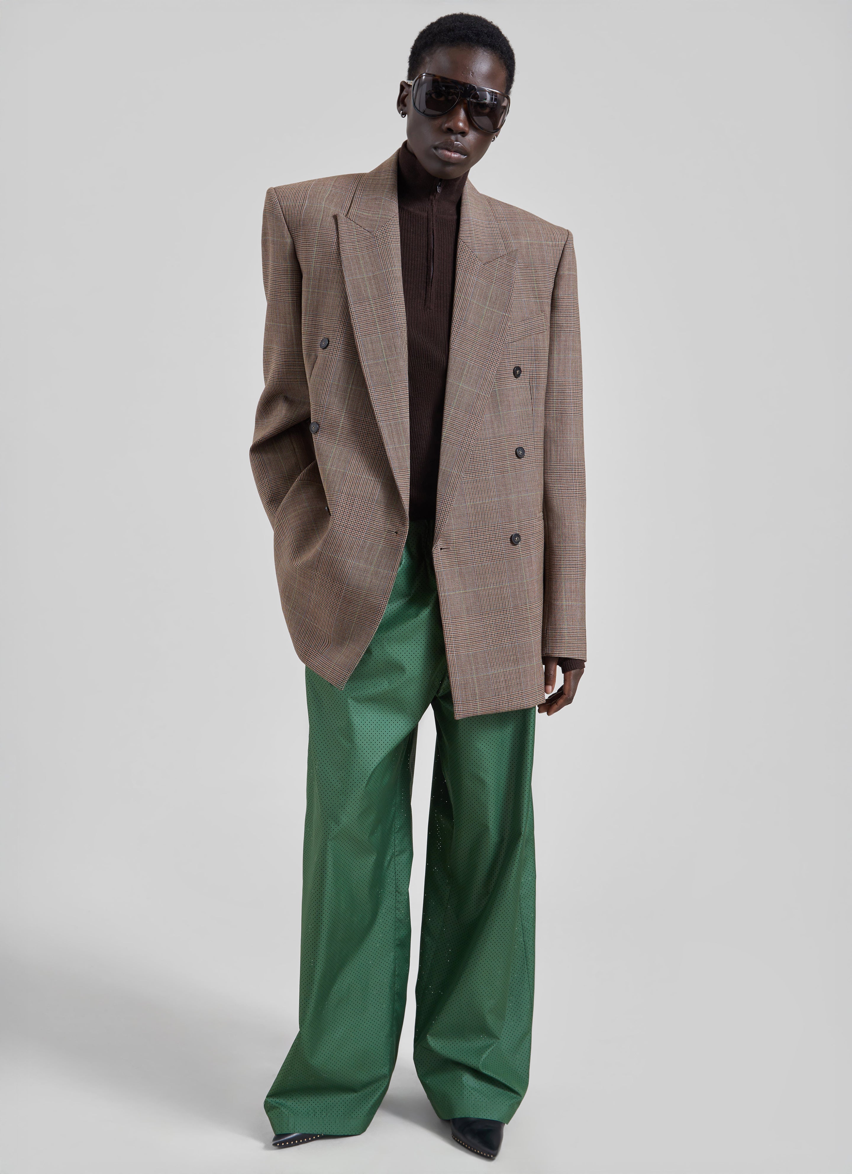Baxter Perforated Track Pants - Hunter Green