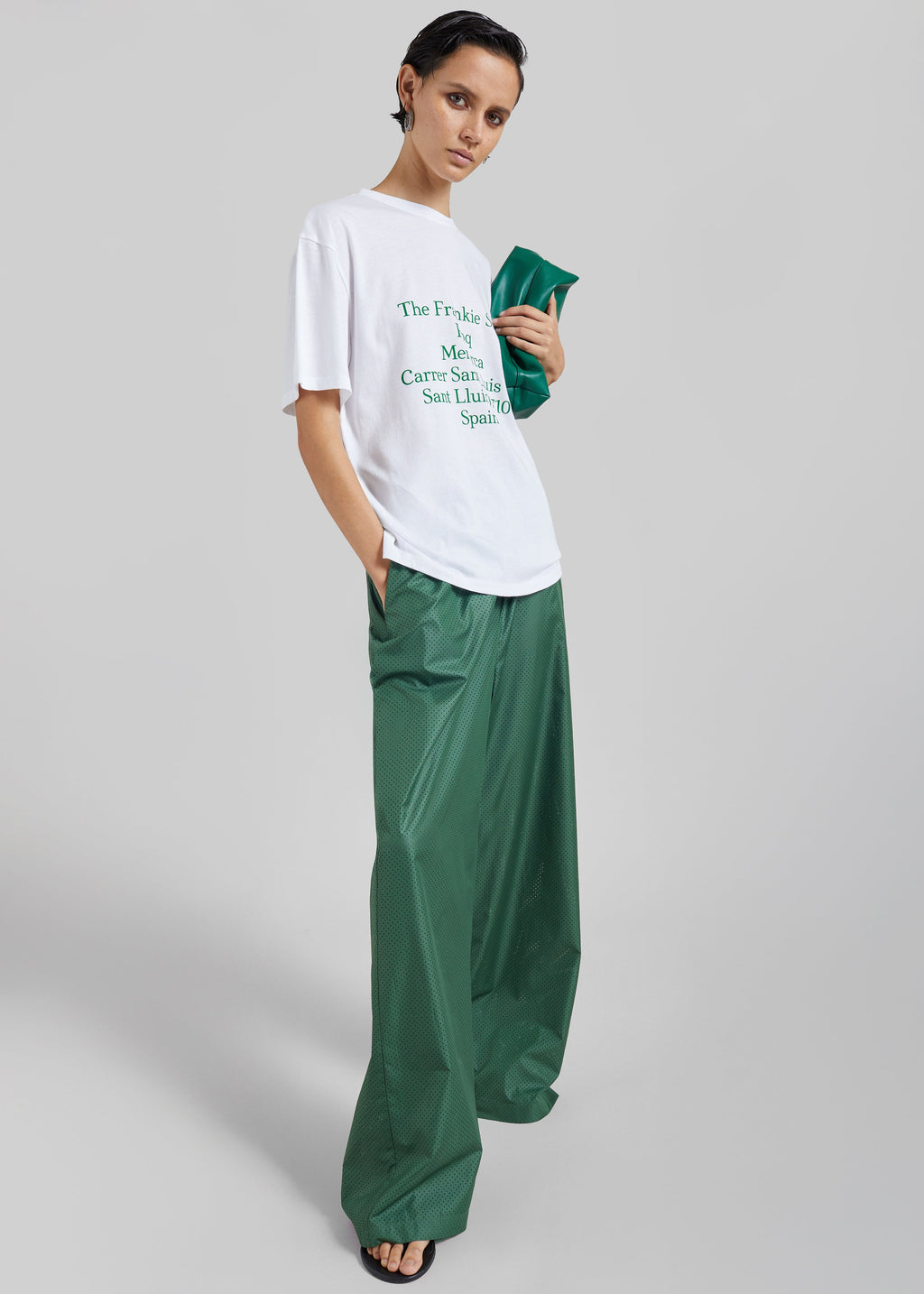 Baxter Perforated Track Pants - Hunter Green