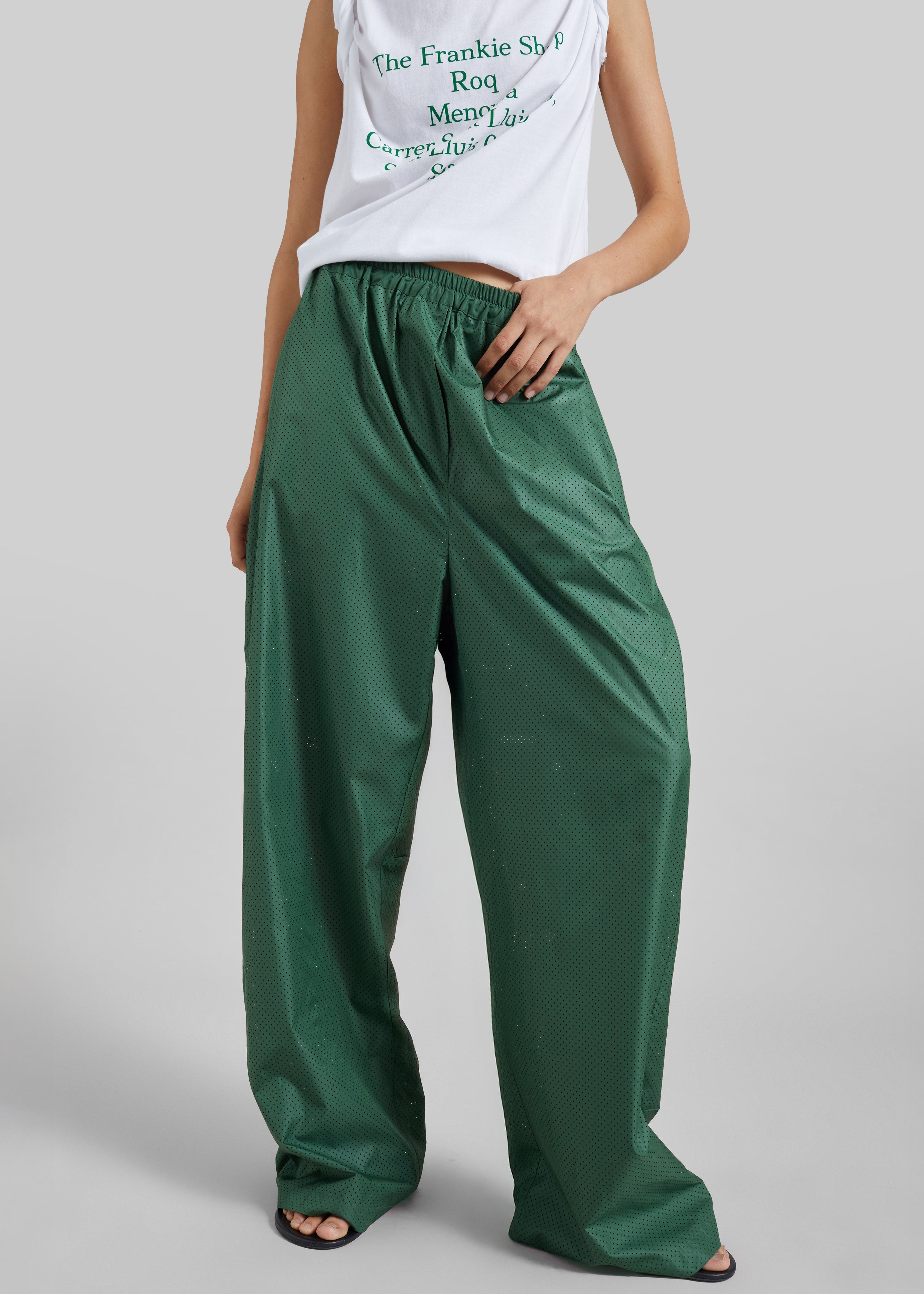 Baxter Perforated Track Pants - Hunter Green