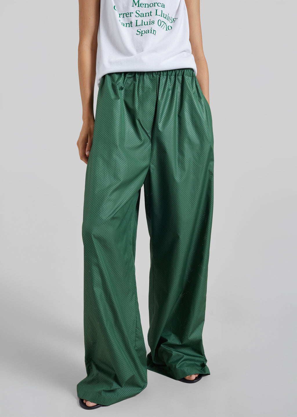 Baxter Perforated Track Pants - Hunter Green