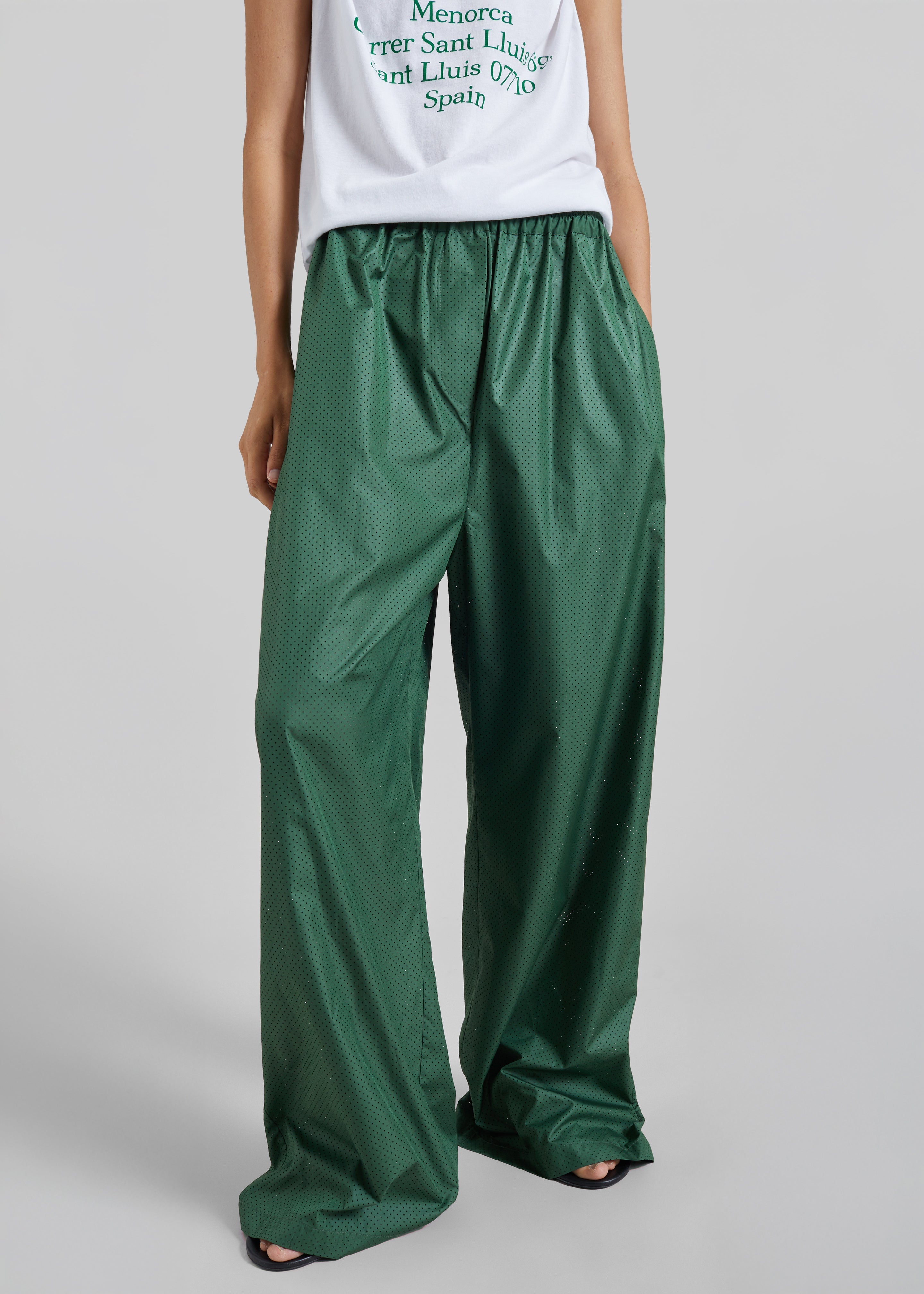 Baxter Perforated Track Pants - Hunter Green