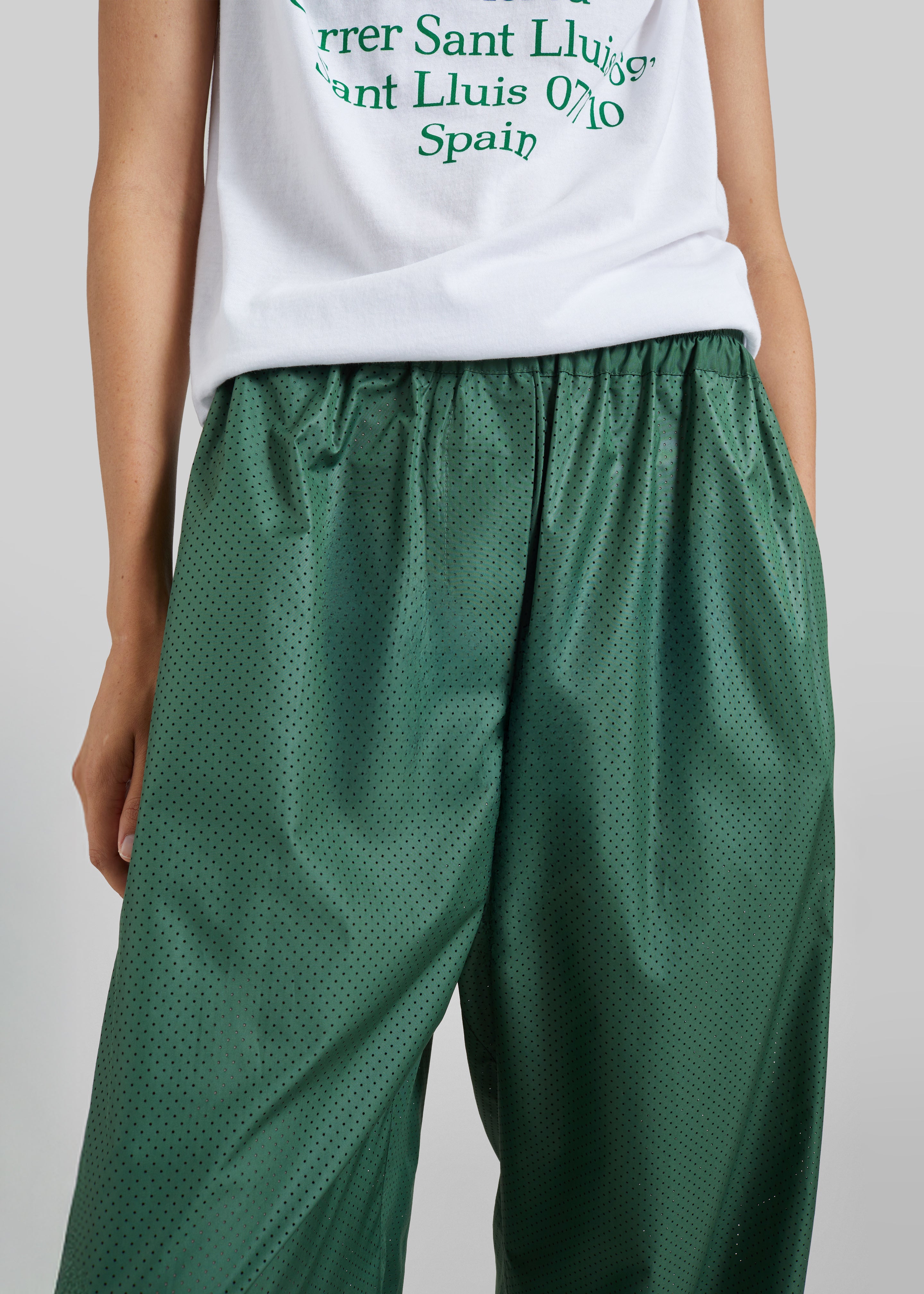 Baxter Perforated Track Pants - Hunter Green