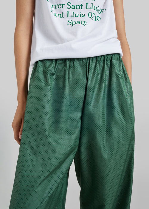 Baxter Perforated Track Pants - Hunter Green