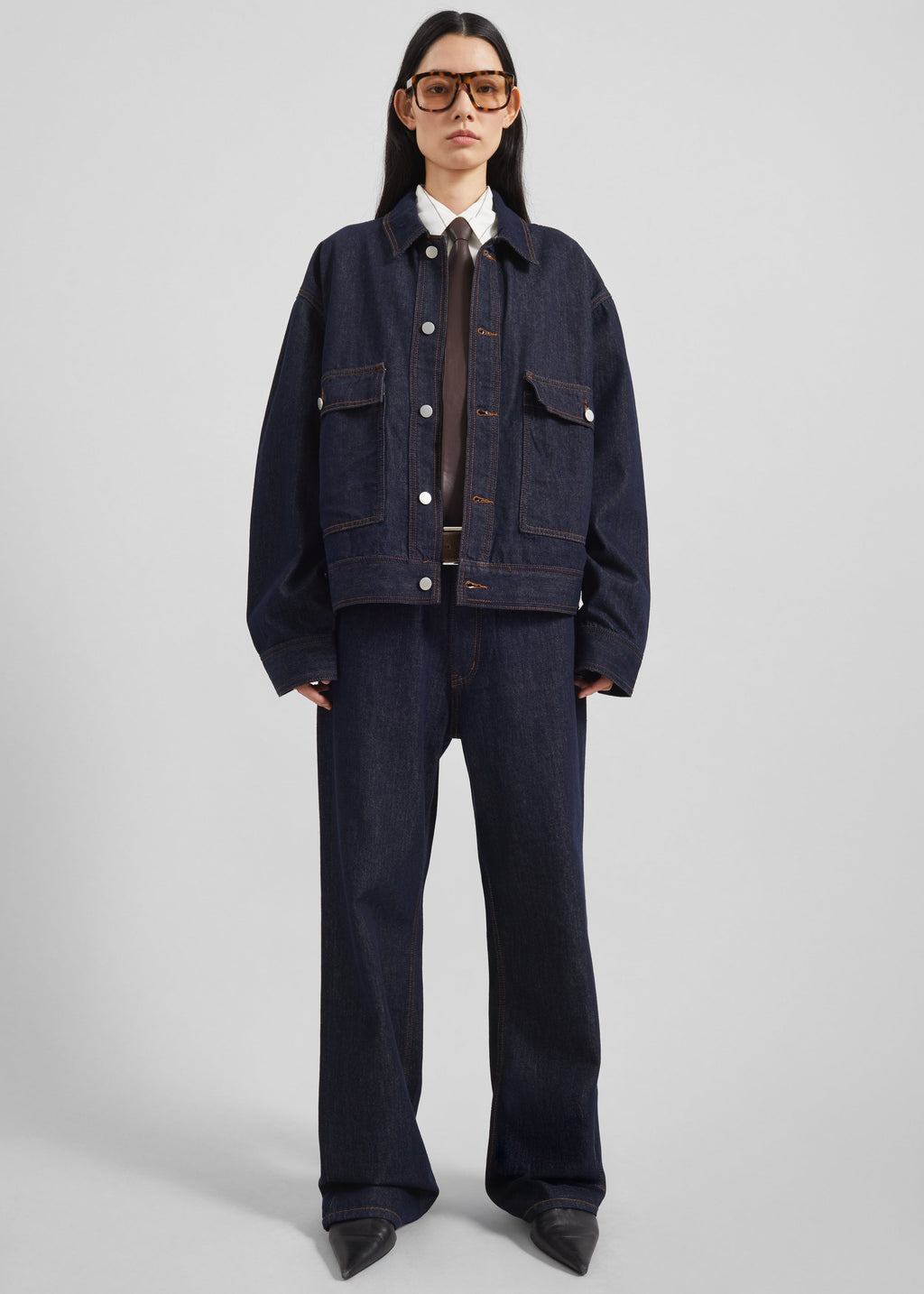 Belden Boxy Denim Jacket - Dark Wash