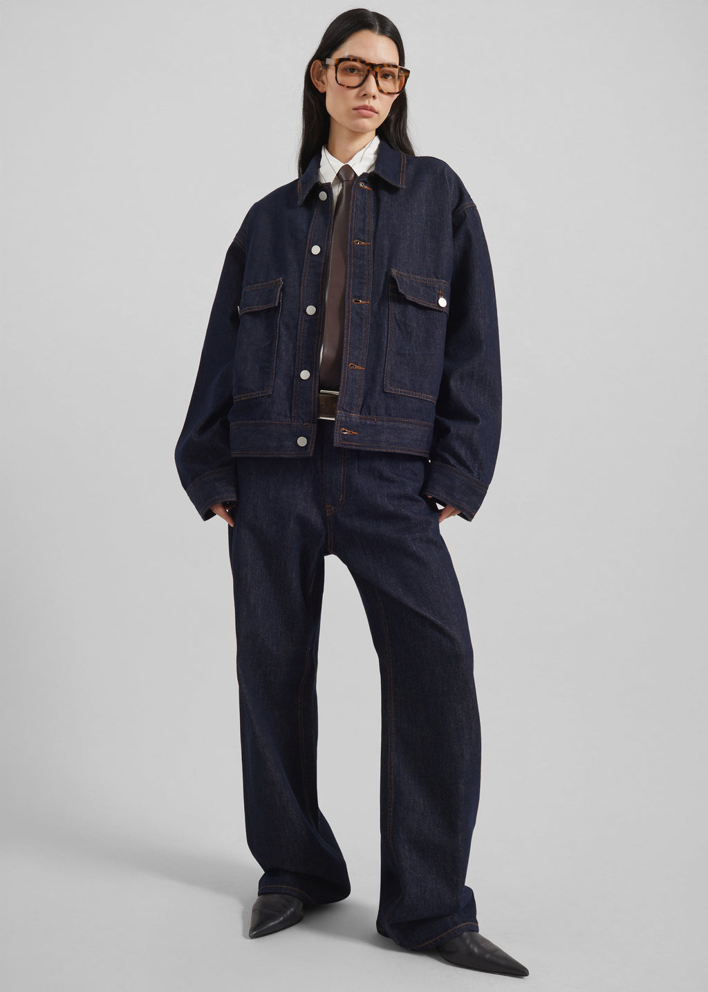 Belden Boxy Denim Jacket - Dark Wash