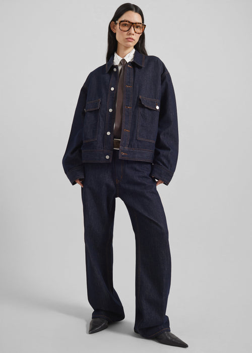 Belden Boxy Denim Jacket - Dark Wash
