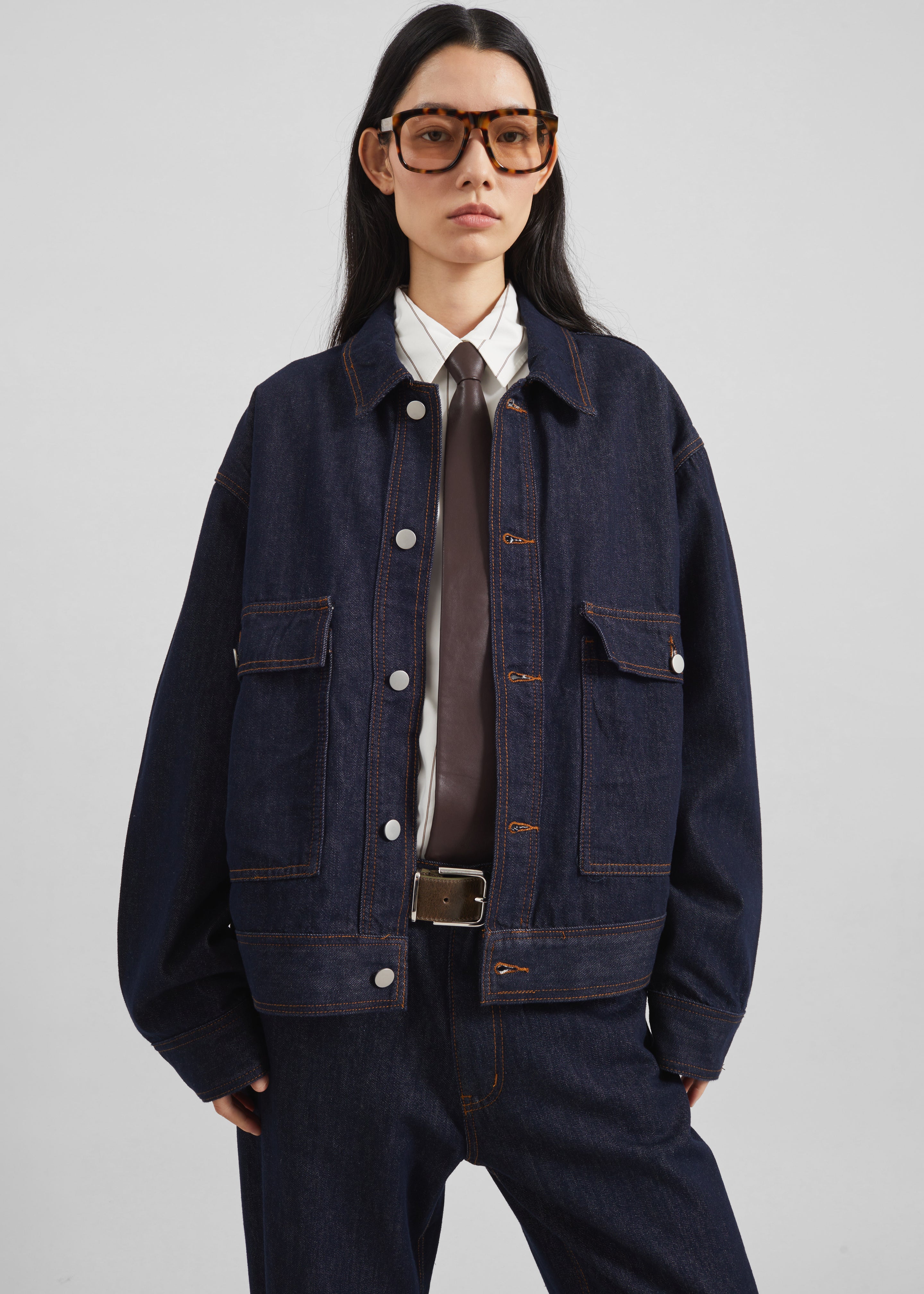 Belden Boxy Denim Jacket - Dark Wash