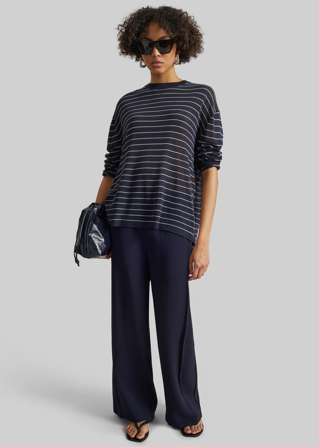 Bevza Wide Leg Culottes - Dark Ink Navy