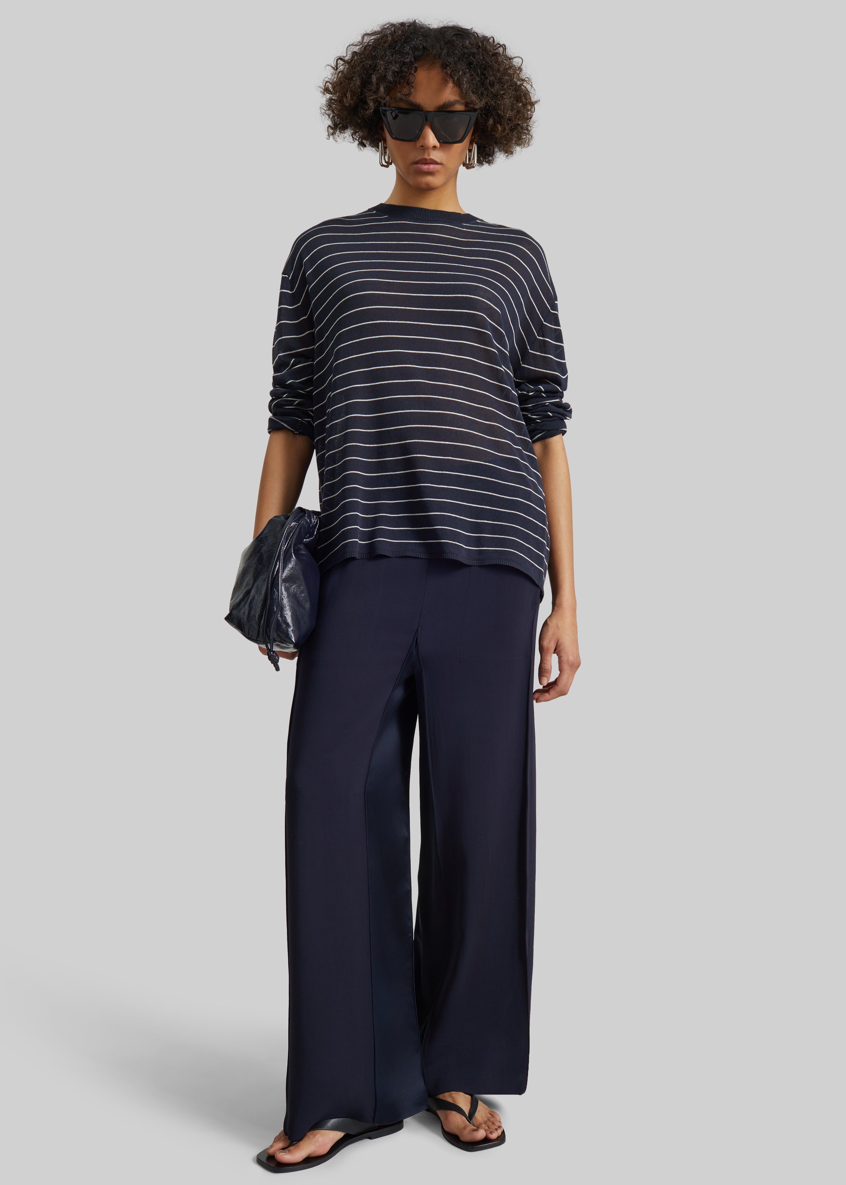 Bevza Wide Leg Culottes - Dark Ink Navy