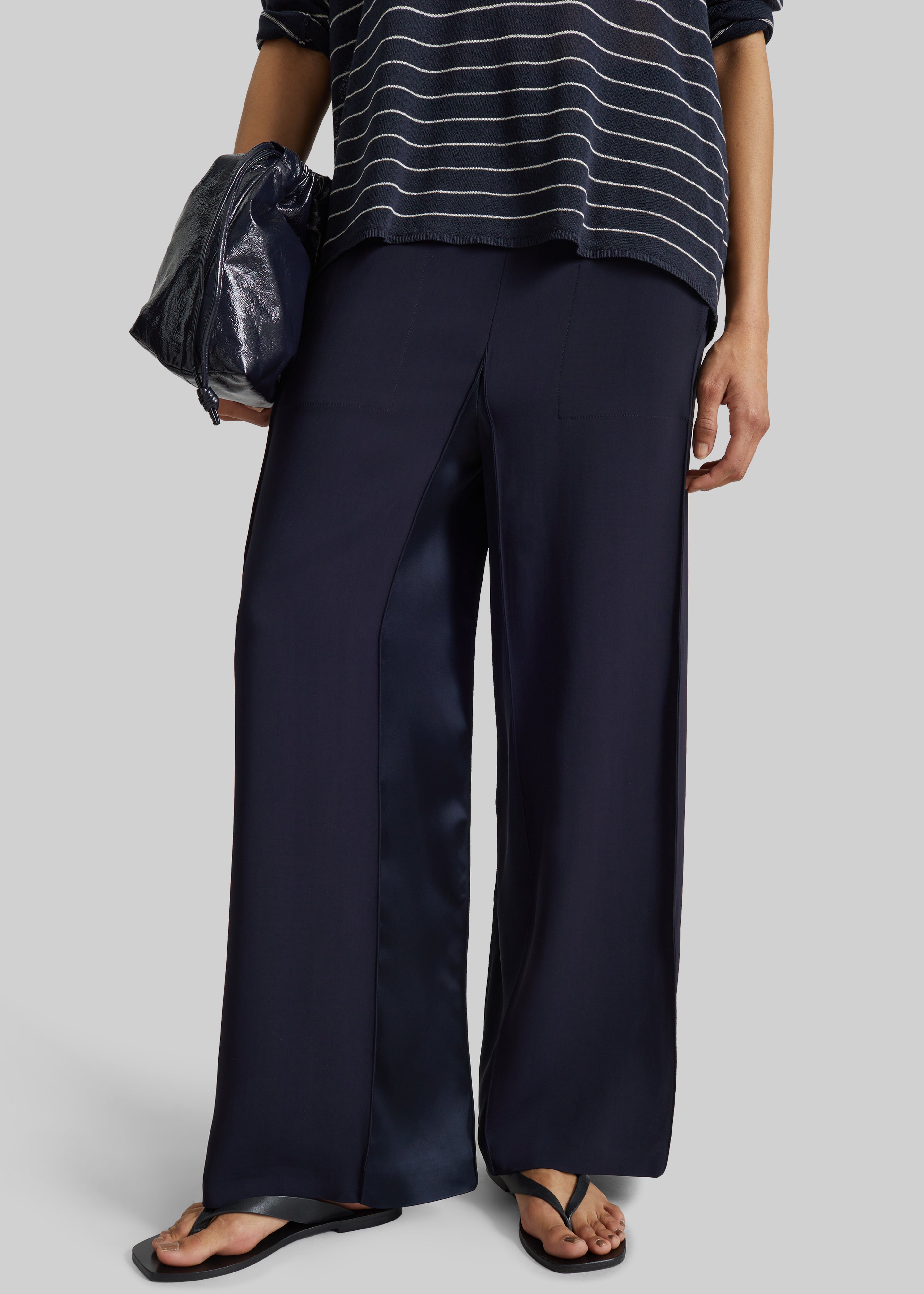 Bevza Wide Leg Culottes - Dark Ink Navy