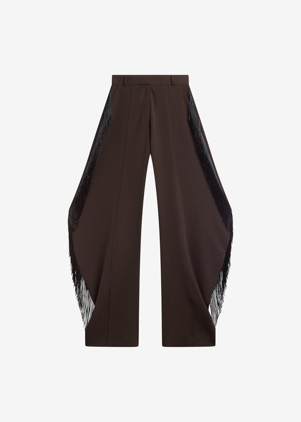 Bianca Fringed Barrel Leg Pants - Brown