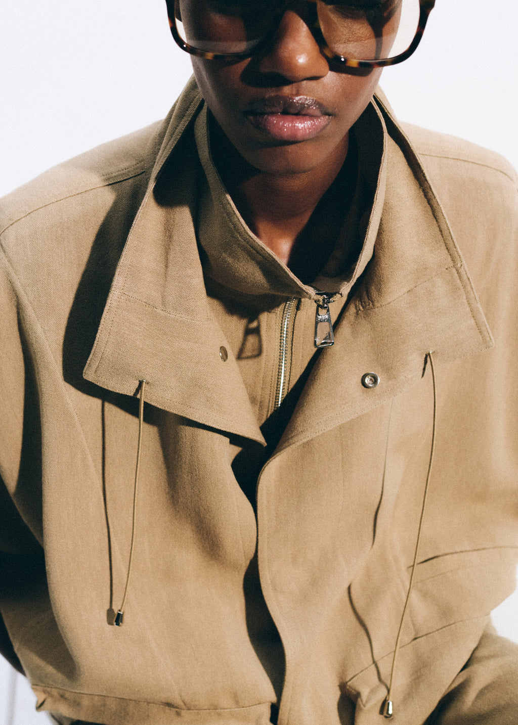 Breya Linen Fluid Jacket - Camel