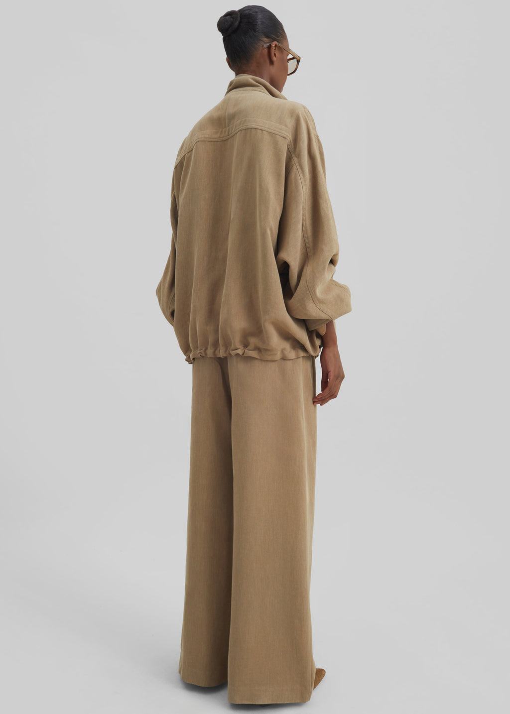 Breya Linen Fluid Jacket - Camel
