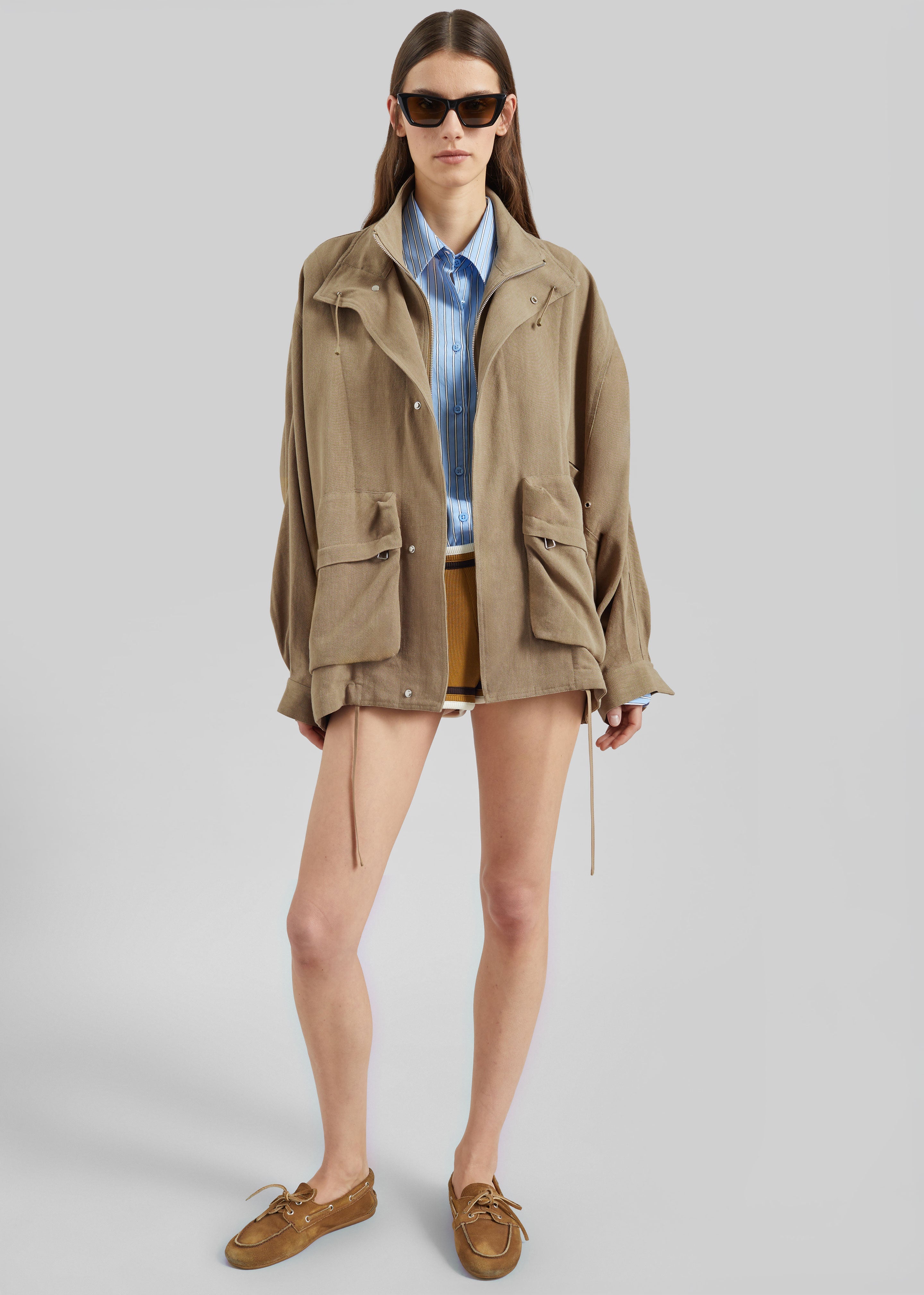 Breya Linen Fluid Jacket - Camel