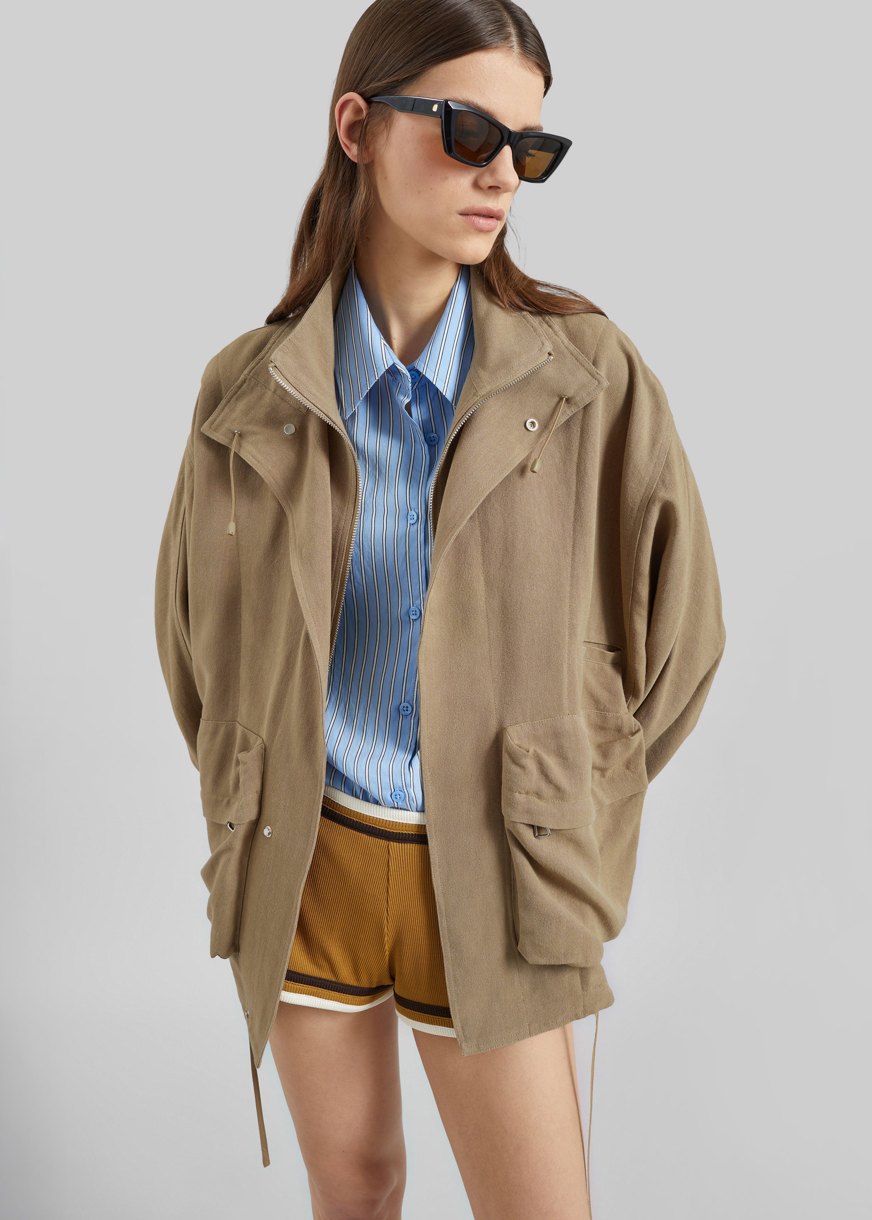 Breya Linen Fluid Jacket - Camel