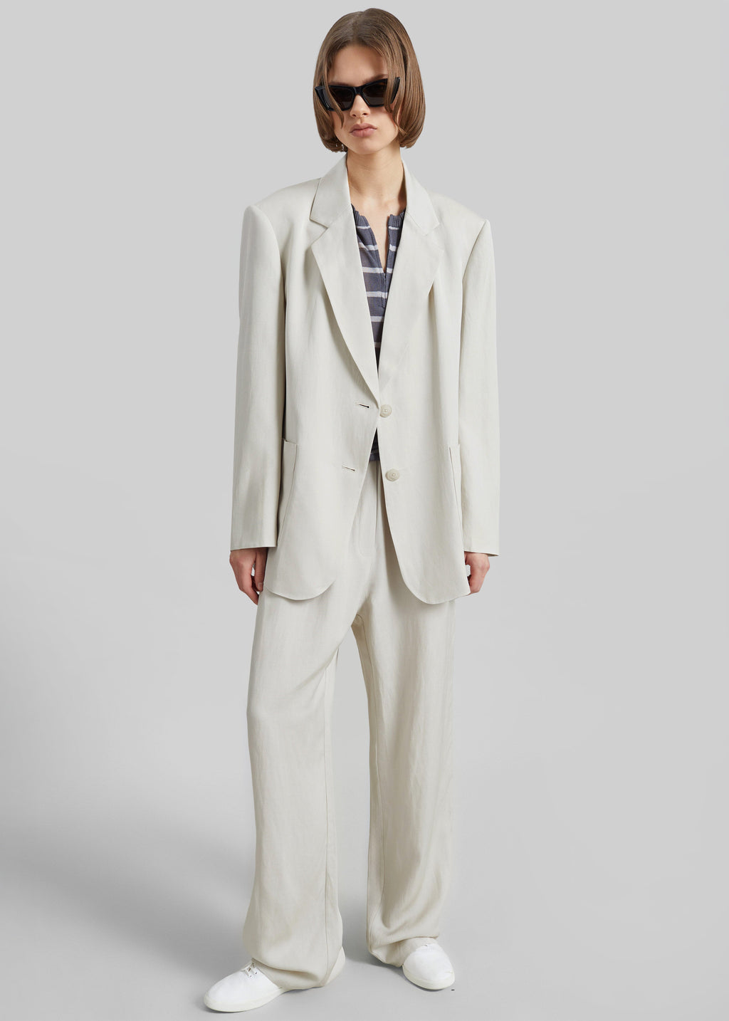 Bruna Linen Soft Blazer - Light Beige