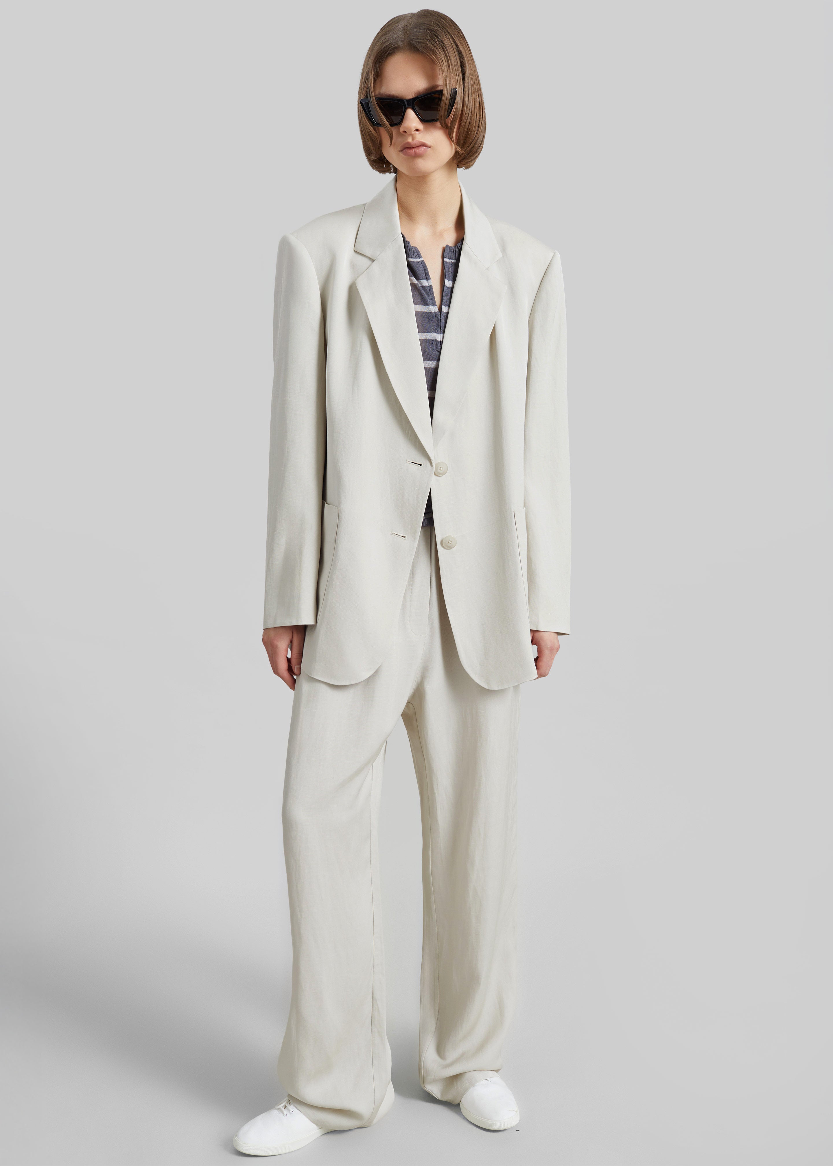 Bruna Linen Soft Blazer - Light Beige