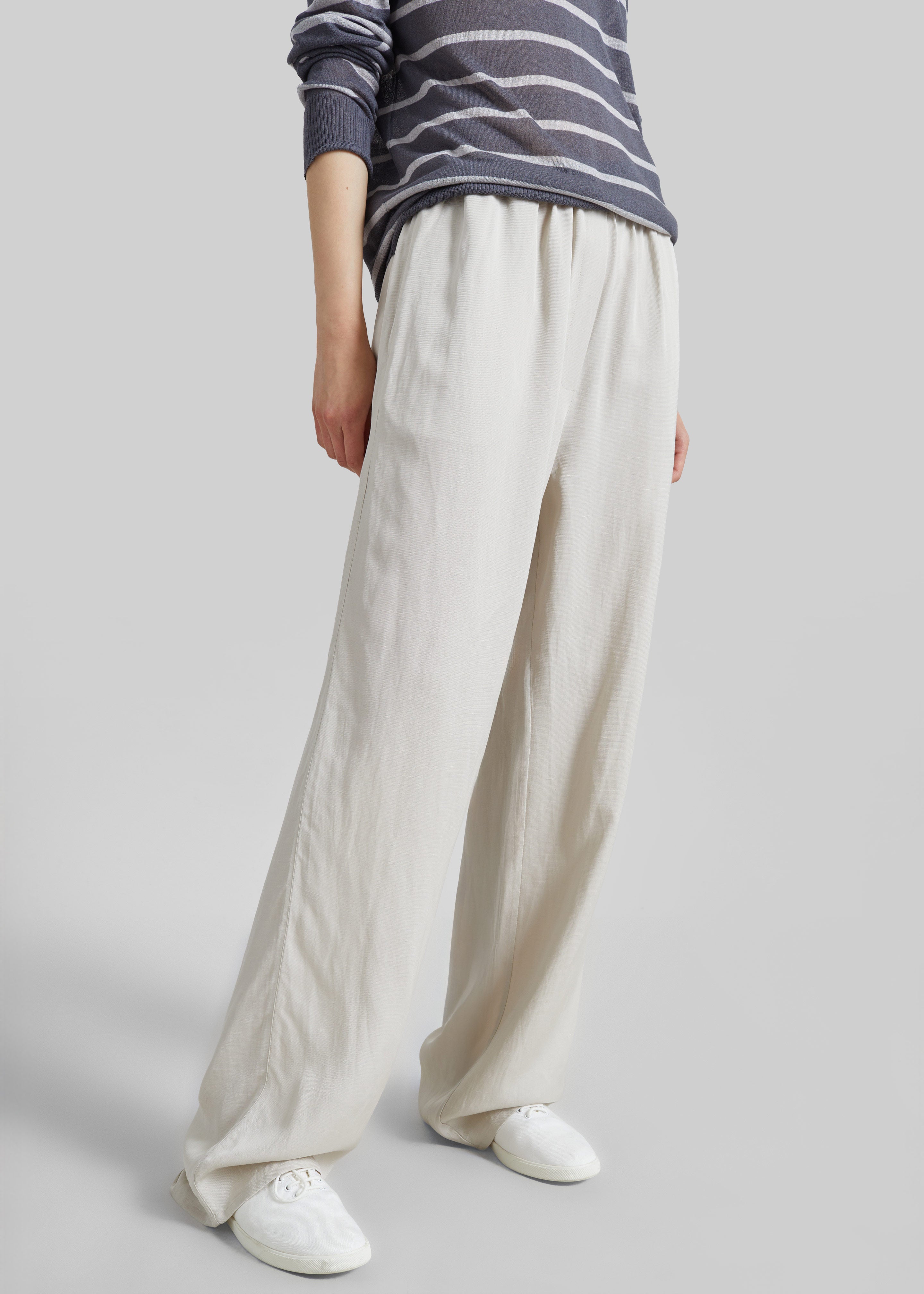 Bruna Linen Soft Pants - Light Beige